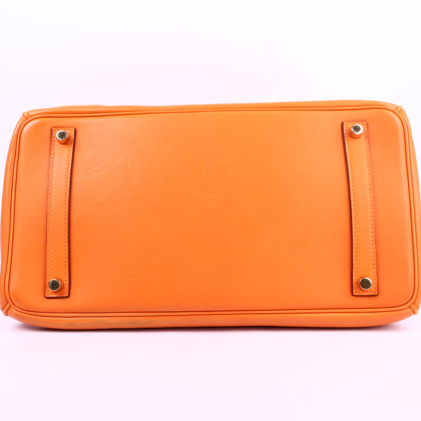 J3212 Hermes Top Handle Bag Birkin 35 | Pre-Owned Like New Orange Swift leather