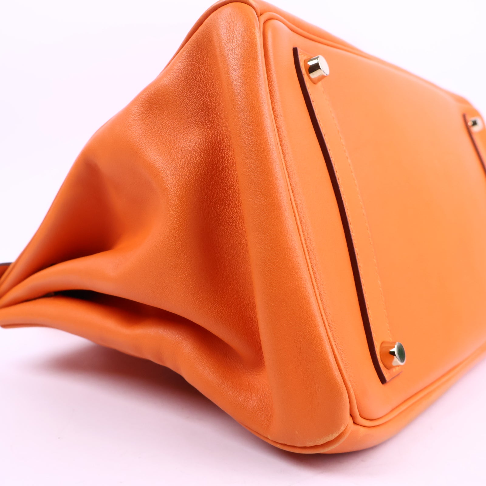 J3212 Hermes Top Handle Bag Birkin 35 | Pre-Owned Like New Orange Swift leather