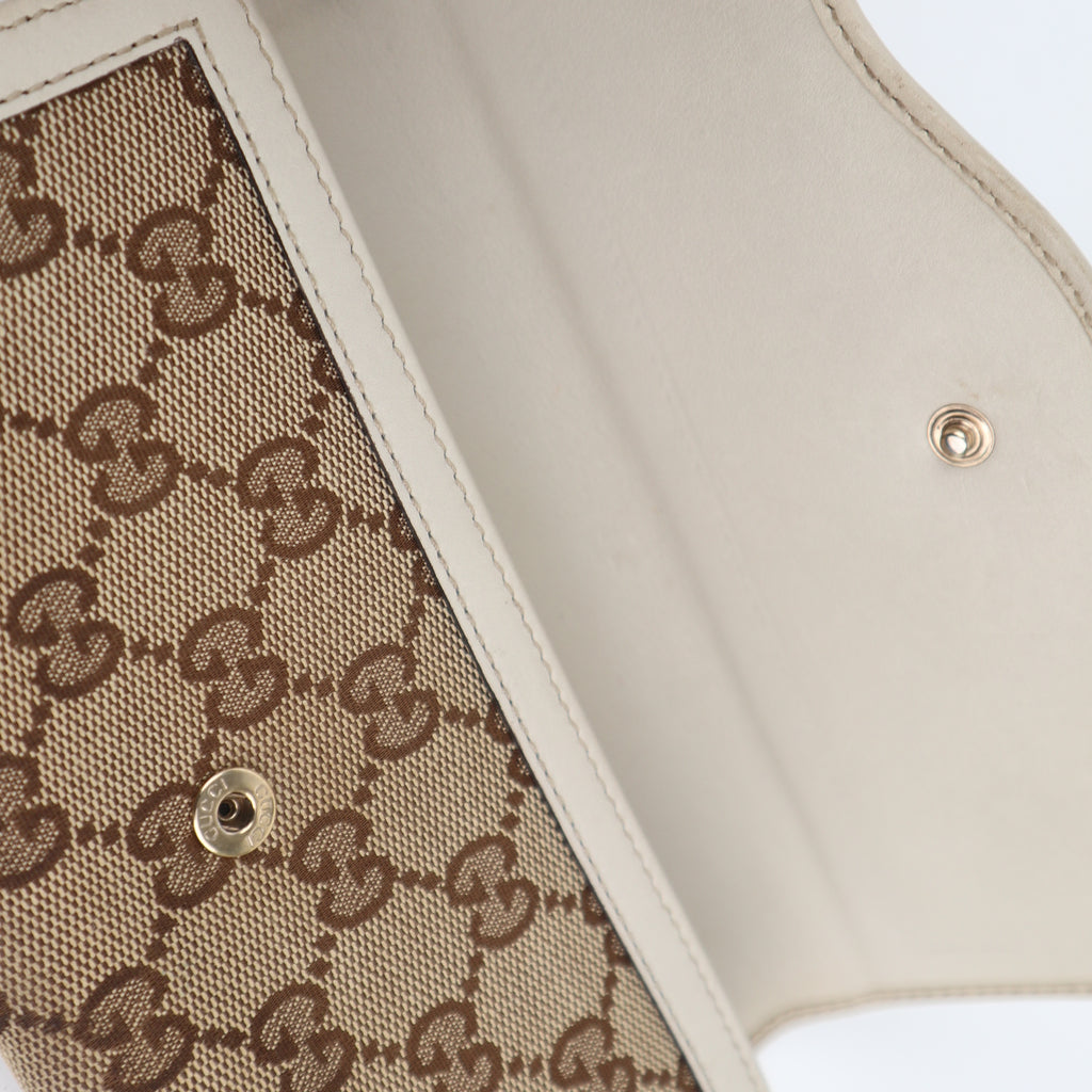 C2451 Gucci Wallet Vintage GG Canvas Interlocking G Logo Continental Wallet | Pre-Owned Very Good Canvas GG Canvas