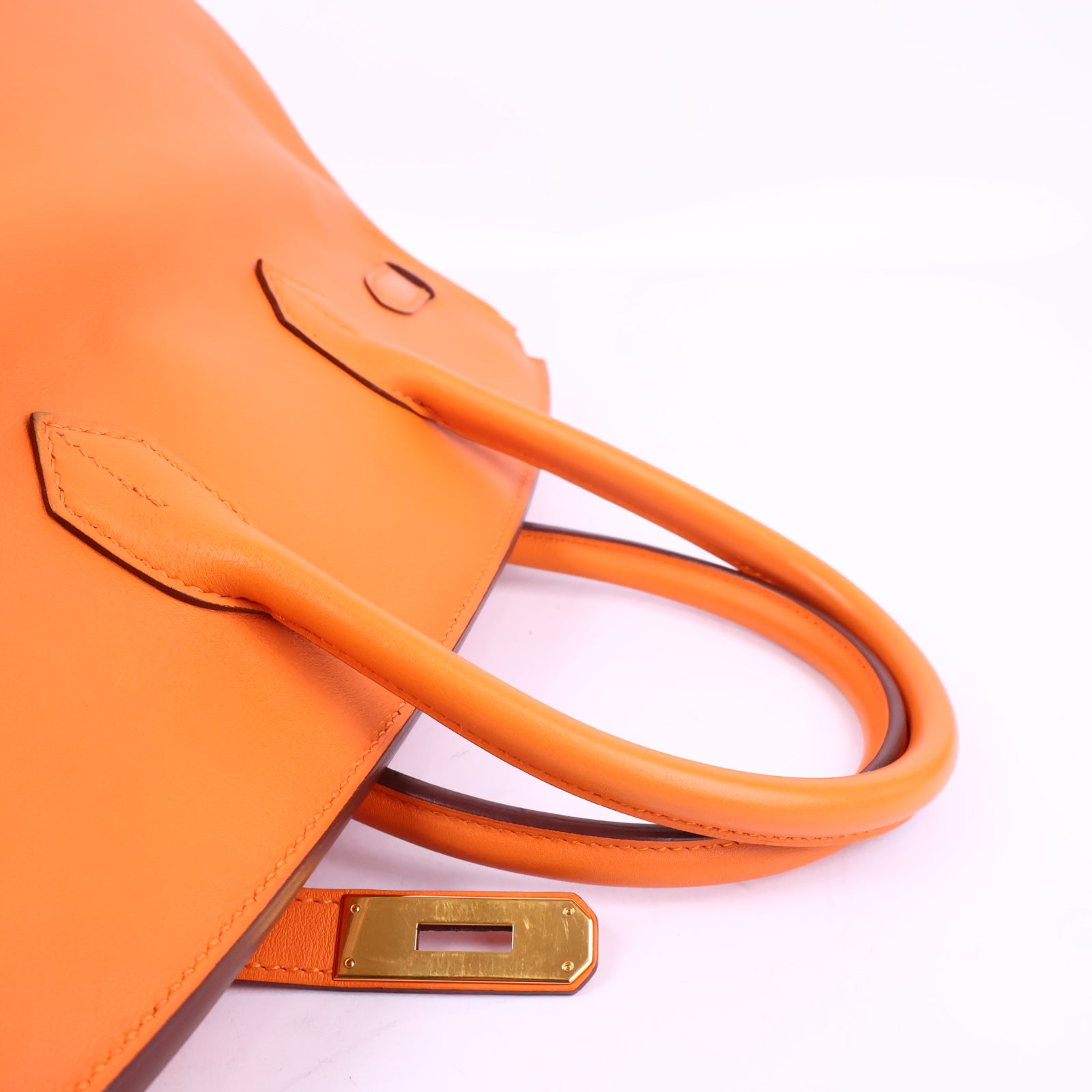 J3212 Hermes Top Handle Bag Birkin 35 | Pre-Owned Like New Orange Swift leather