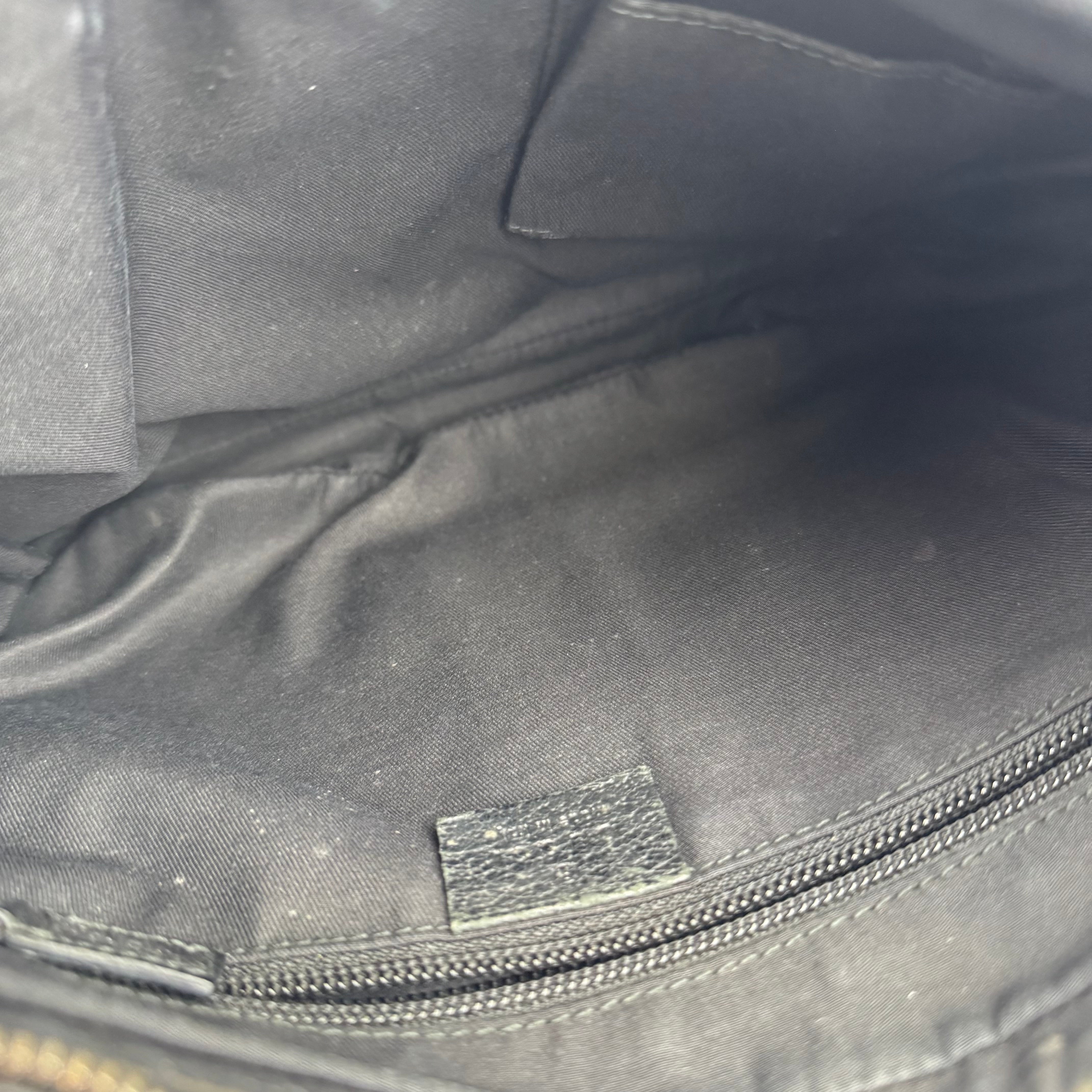 J1592 Gucci Black GG Canvas Crossbody Bag- Pre Owned