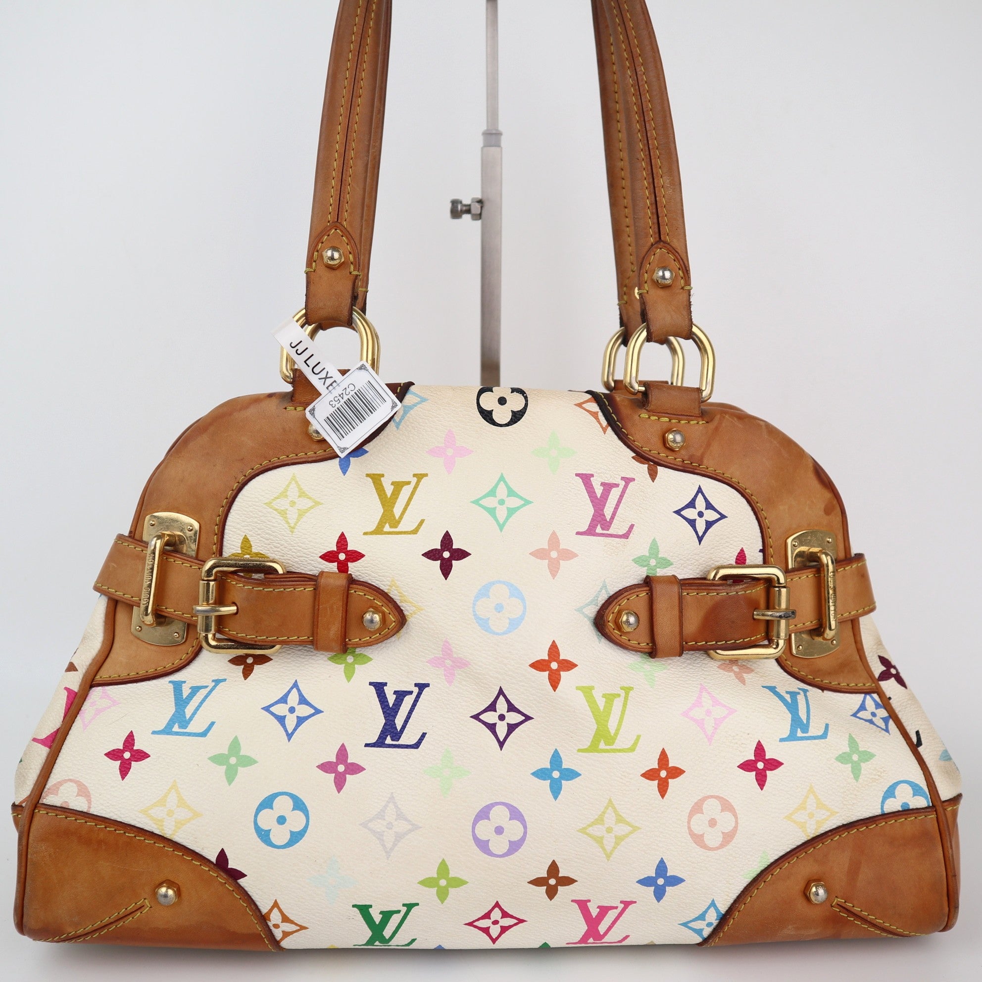 C2453 Louis Vuitton Shoulder Bag Monogram Multicolore Claudia white | Pre-Owned Very Good White Multicolour Canvas Monogram Multicolore