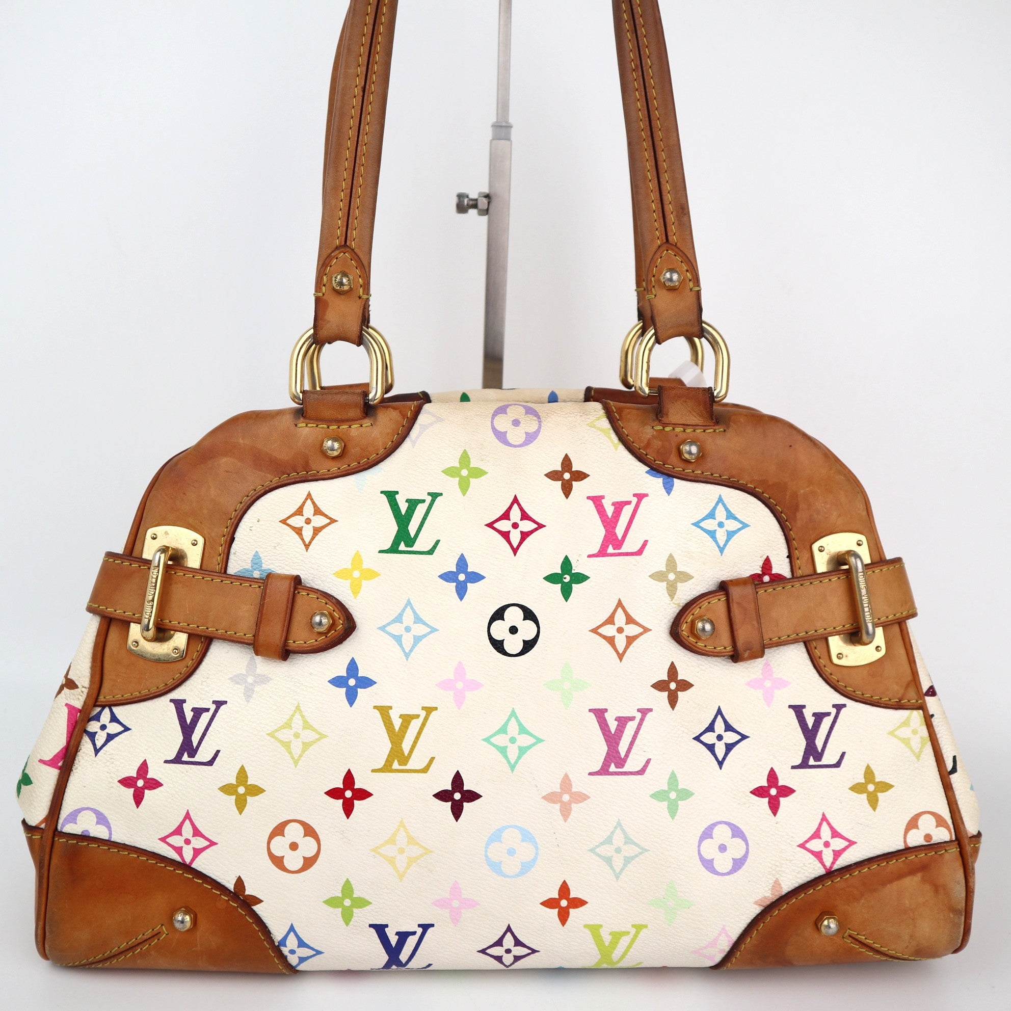 C2453 Louis Vuitton Shoulder Bag Monogram Multicolore Claudia white | Pre-Owned Very Good White Multicolour Canvas Monogram Multicolore