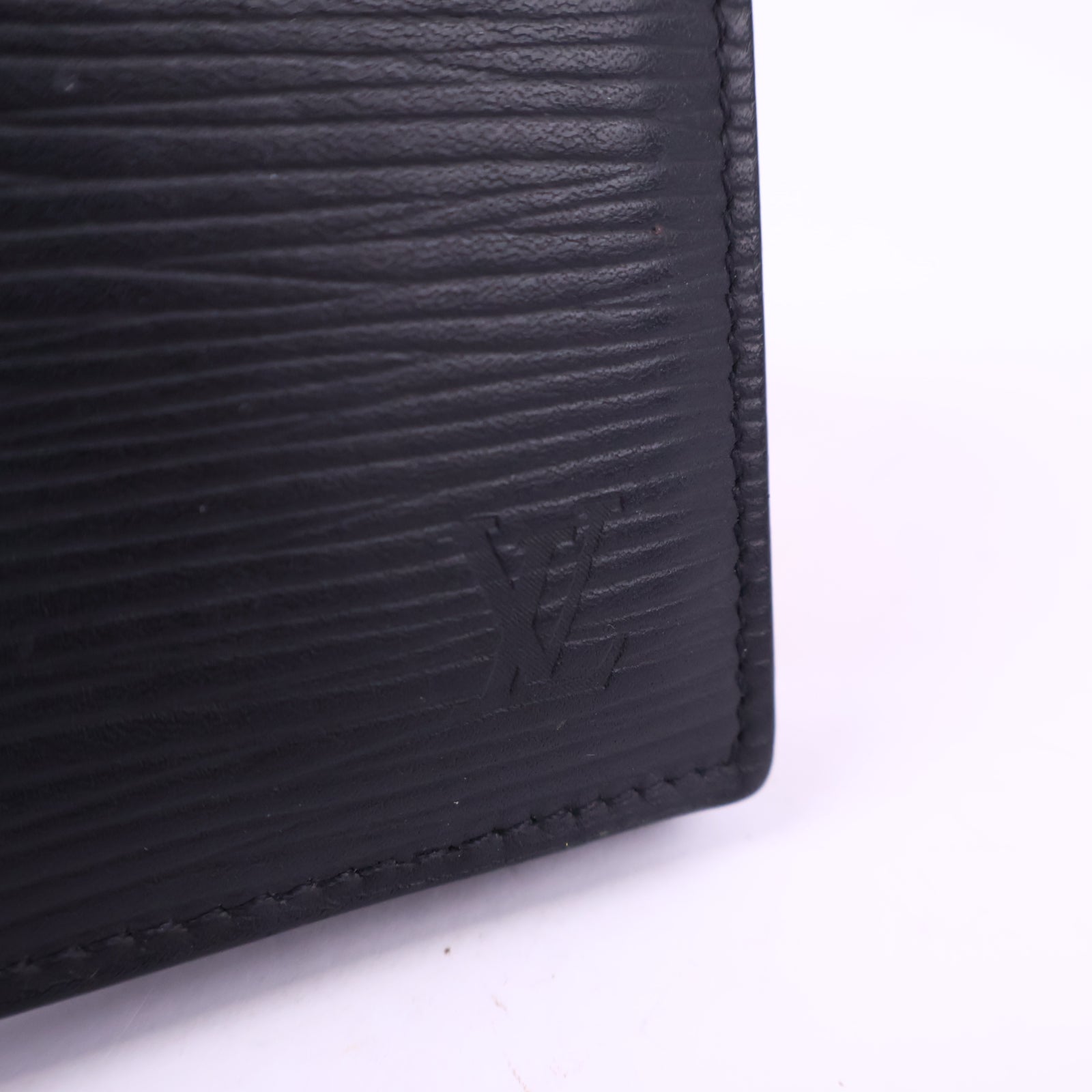 J3001 Louis Vuitton Card Holder Pocket Organizer | Pre-Owned Like New Black Epi leather