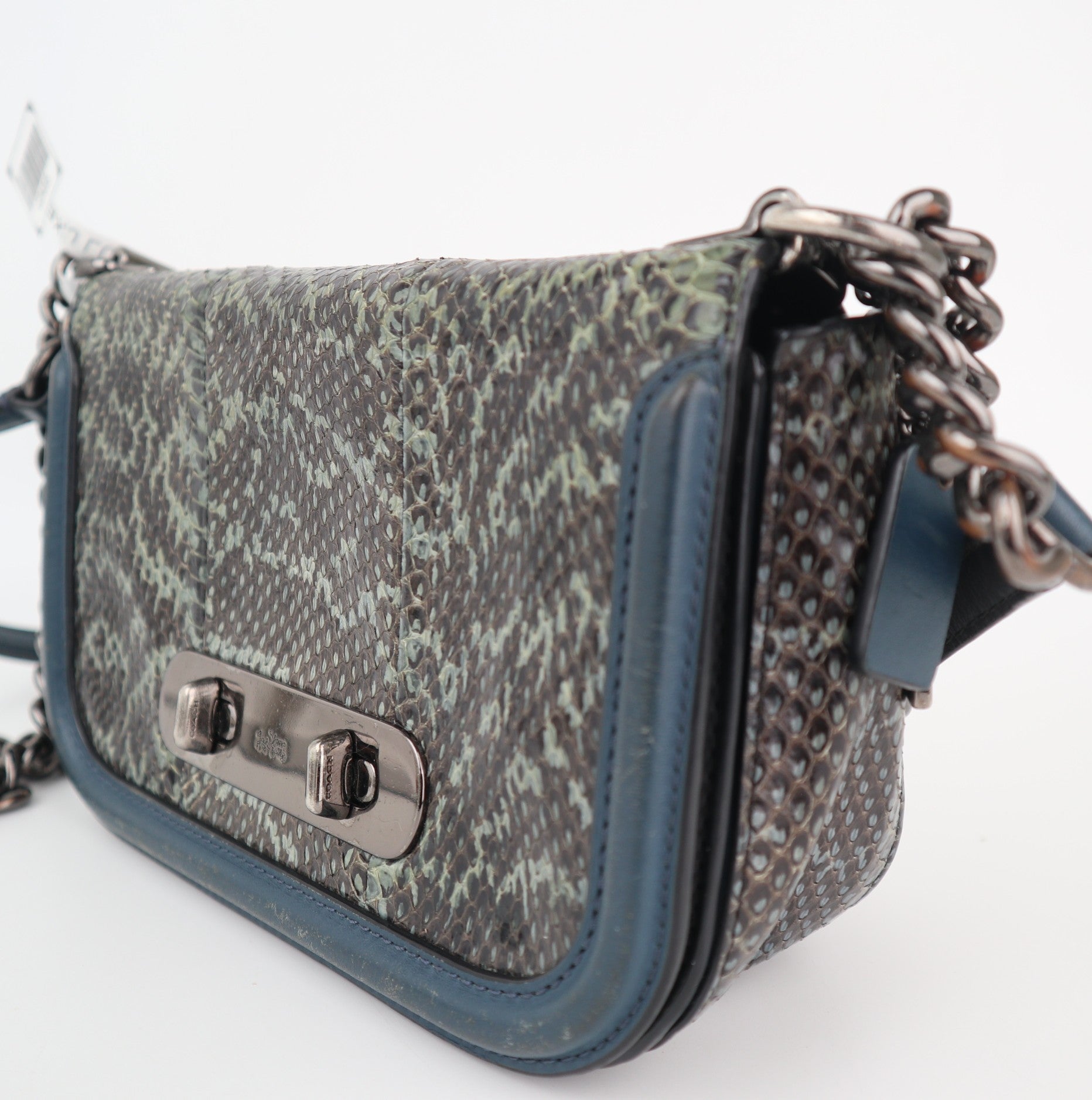 C2455 Coach Crossbody Bag Swagger Shoulder Bag 20 Snakeskin Embossed Leather | Pre-Owned Very Good Leather Snakeskin Embossed