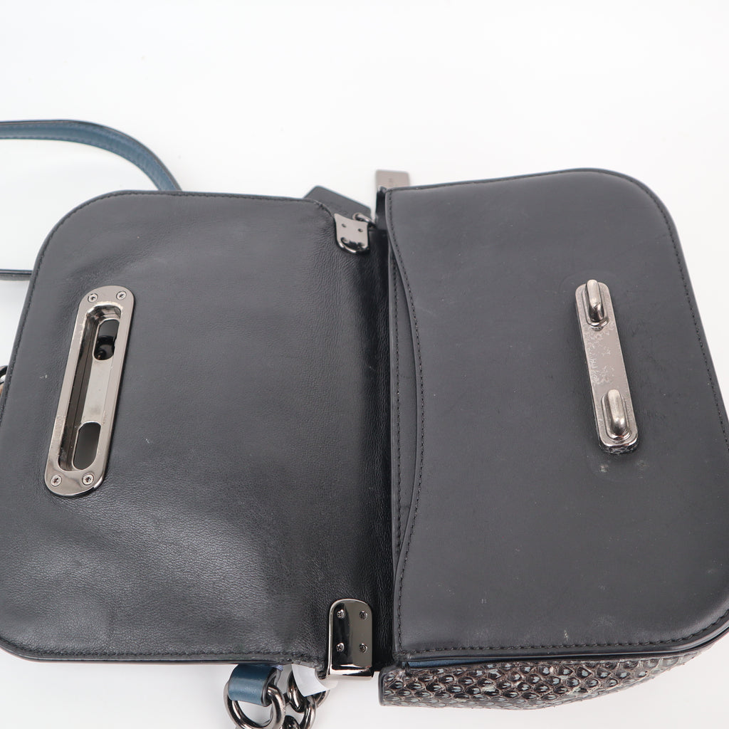 C2455 Coach Crossbody Bag Swagger Shoulder Bag 20 Snakeskin Embossed Leather | Pre-Owned Very Good Leather Snakeskin Embossed