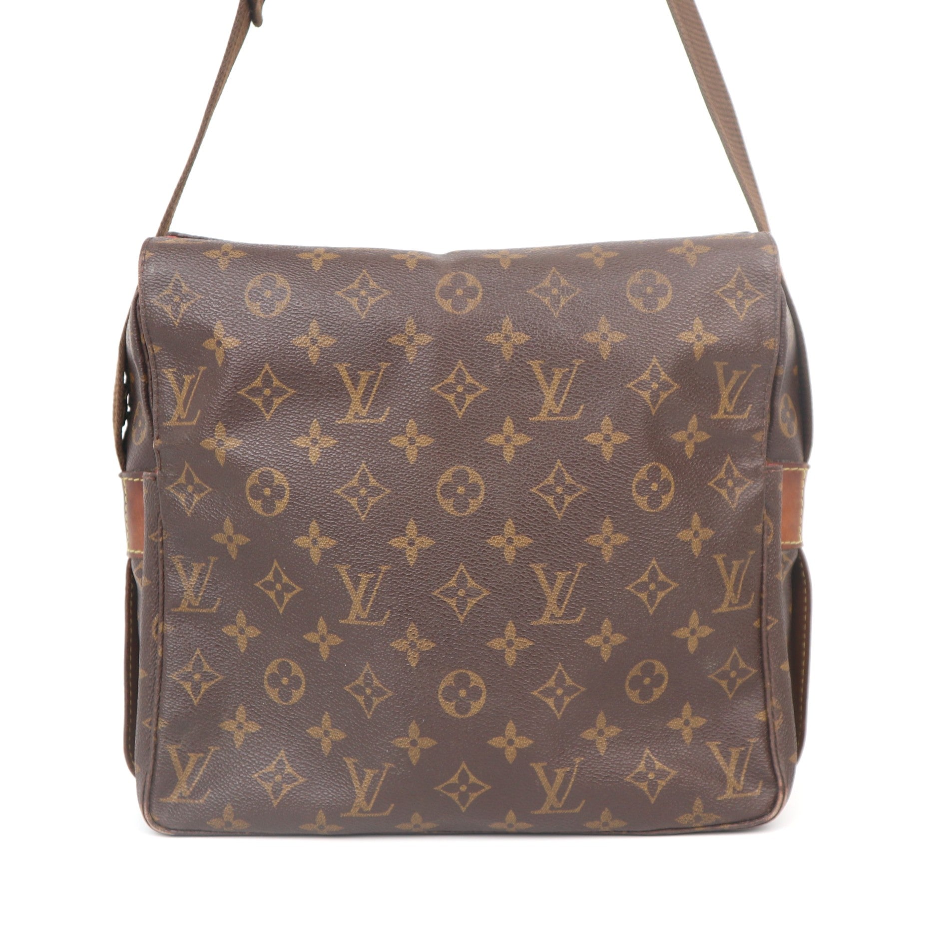 C1046 Louis Vuitton Brown China Run Monogram Canvas Naviglio-Pre Owned