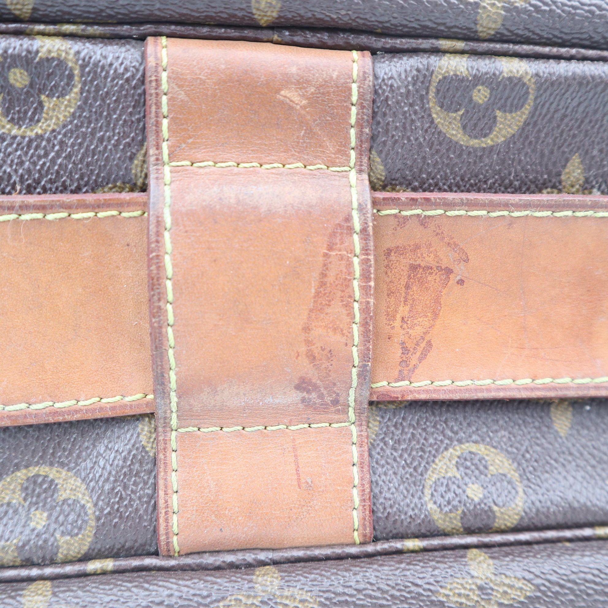 C1046 Louis Vuitton Brown China Run Monogram Canvas Naviglio-Pre Owned