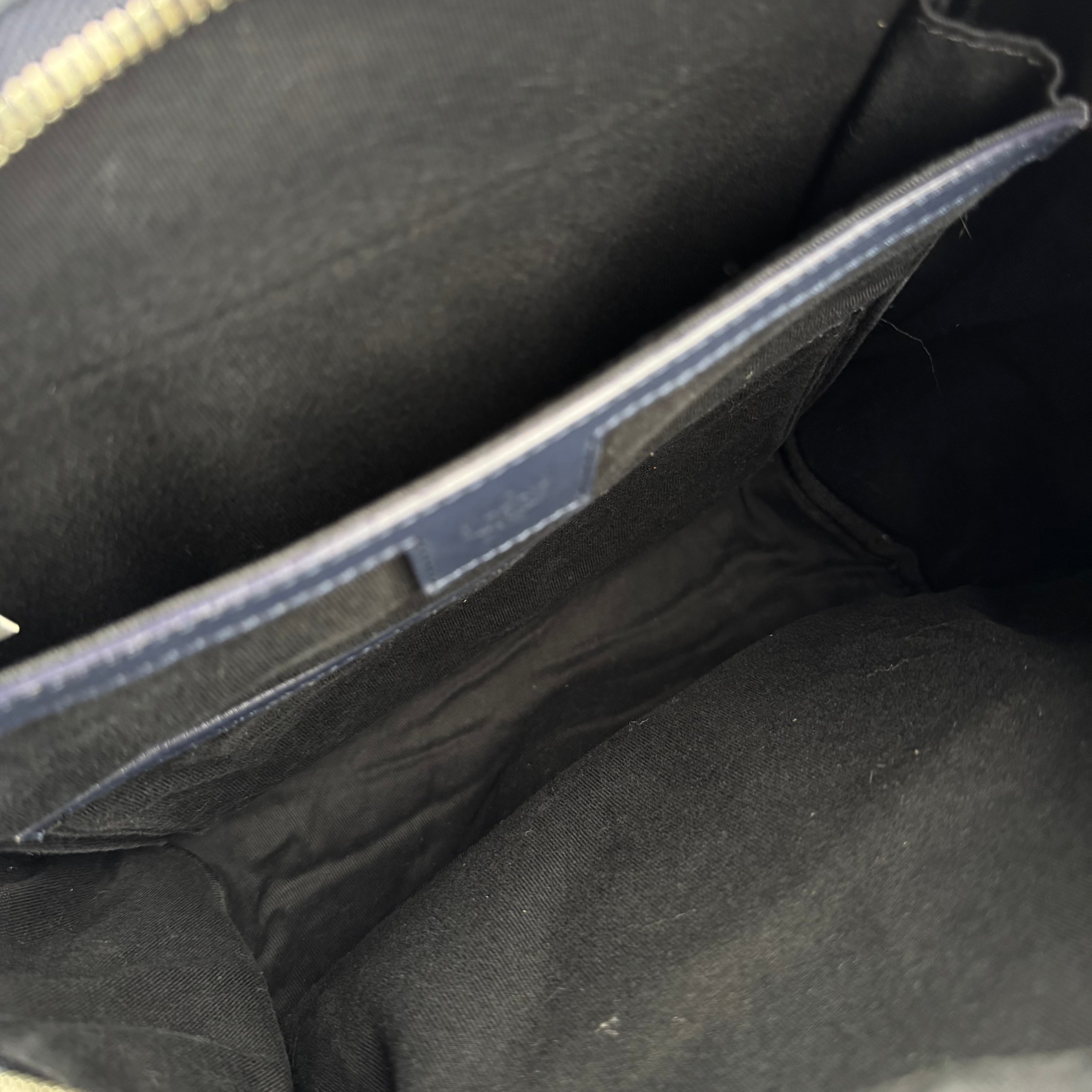 J1558 MCM Dieter Backpack Nylon Visetos Medium Navy- Pre Owned