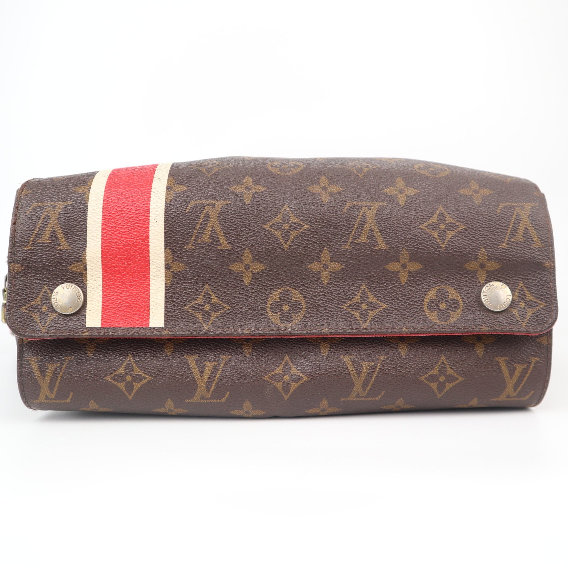 C1046 Louis Vuitton Brown China Run Monogram Canvas Naviglio-Pre Owned