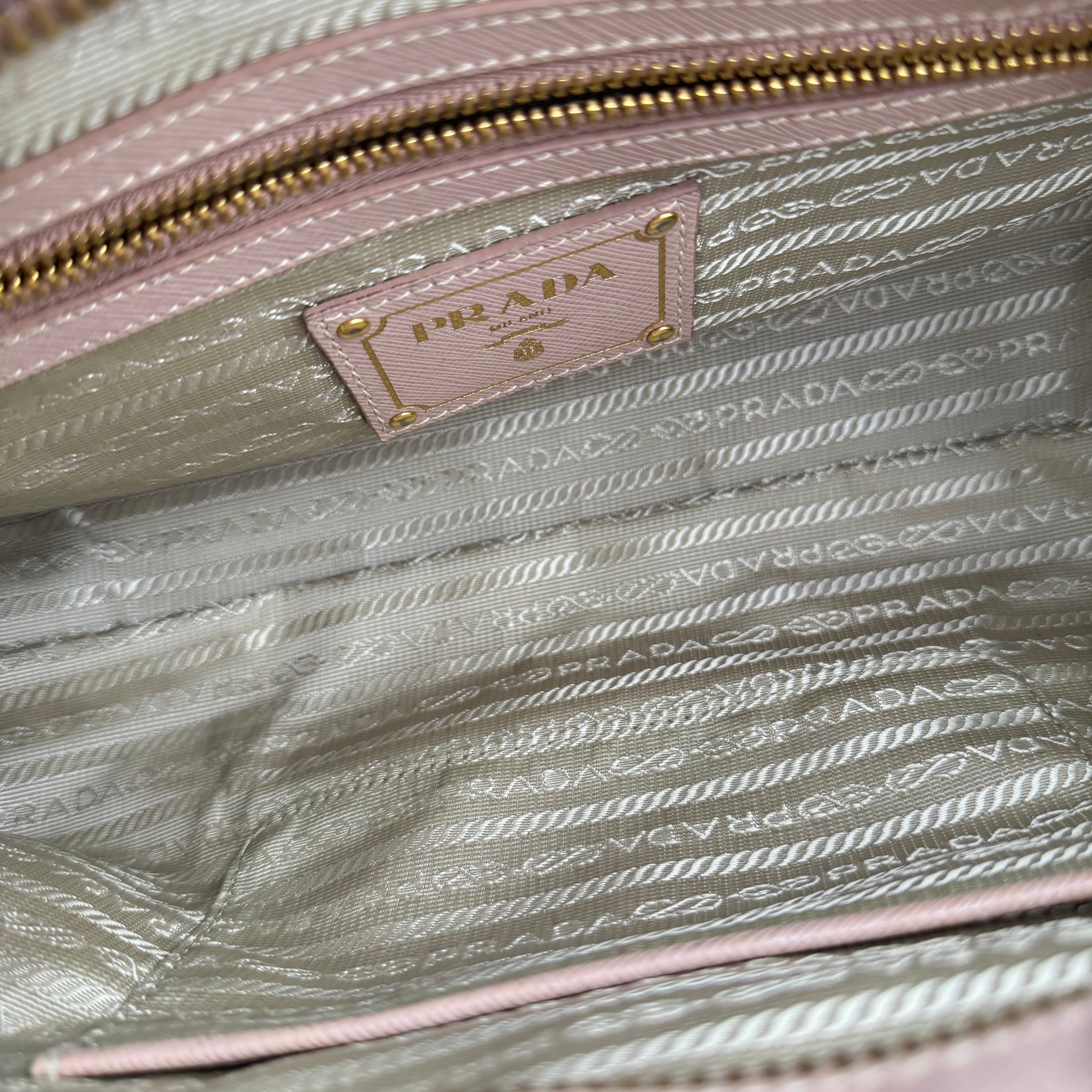 J1545 Prada Saffiano Lux Bauletto Bag- Pre Owned