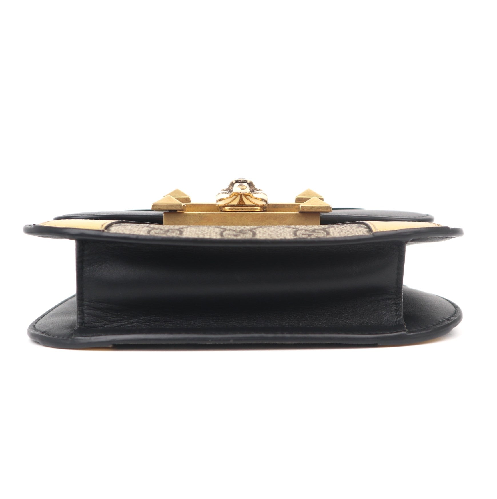 C1047 GUCCI GG Supreme Small Osiride Shoulder Bag With Black & Gold Trim Tiger Head-Pre Owned