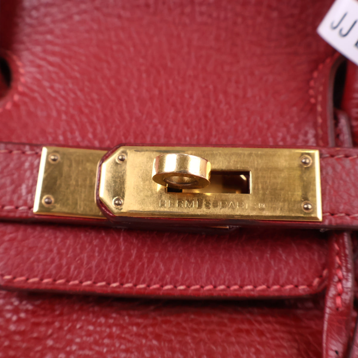 J3215 Hermes Top Handle Bag Birkin 30 | Pre-Owned Like New Vermillion Togo leather