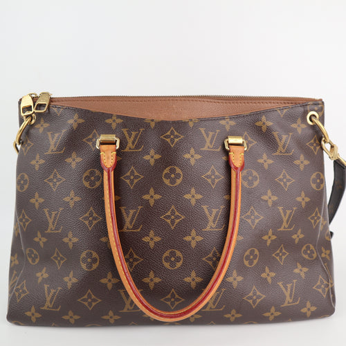 C2458 Louis Vuitton Shoulder Bag Pallas MM Monogram Canvas | Pre-Owned Very Good Brown Monogram Canvas