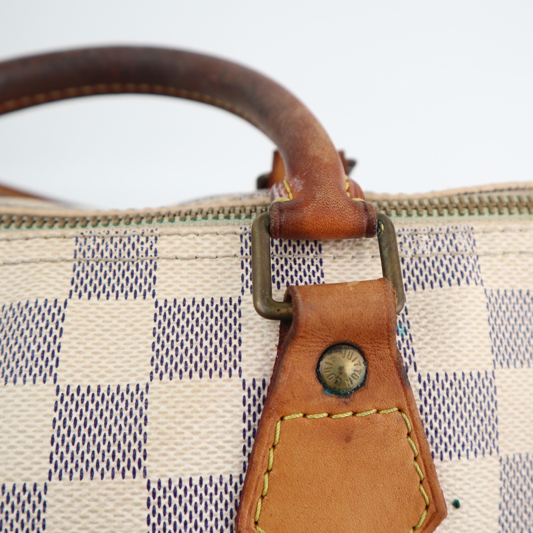 Louis Vuitton Damier Azur Canvas Speedy 30 Shoulder Bag C1594 | Pre-Owned Very Good Brown Damier Azur Canvas