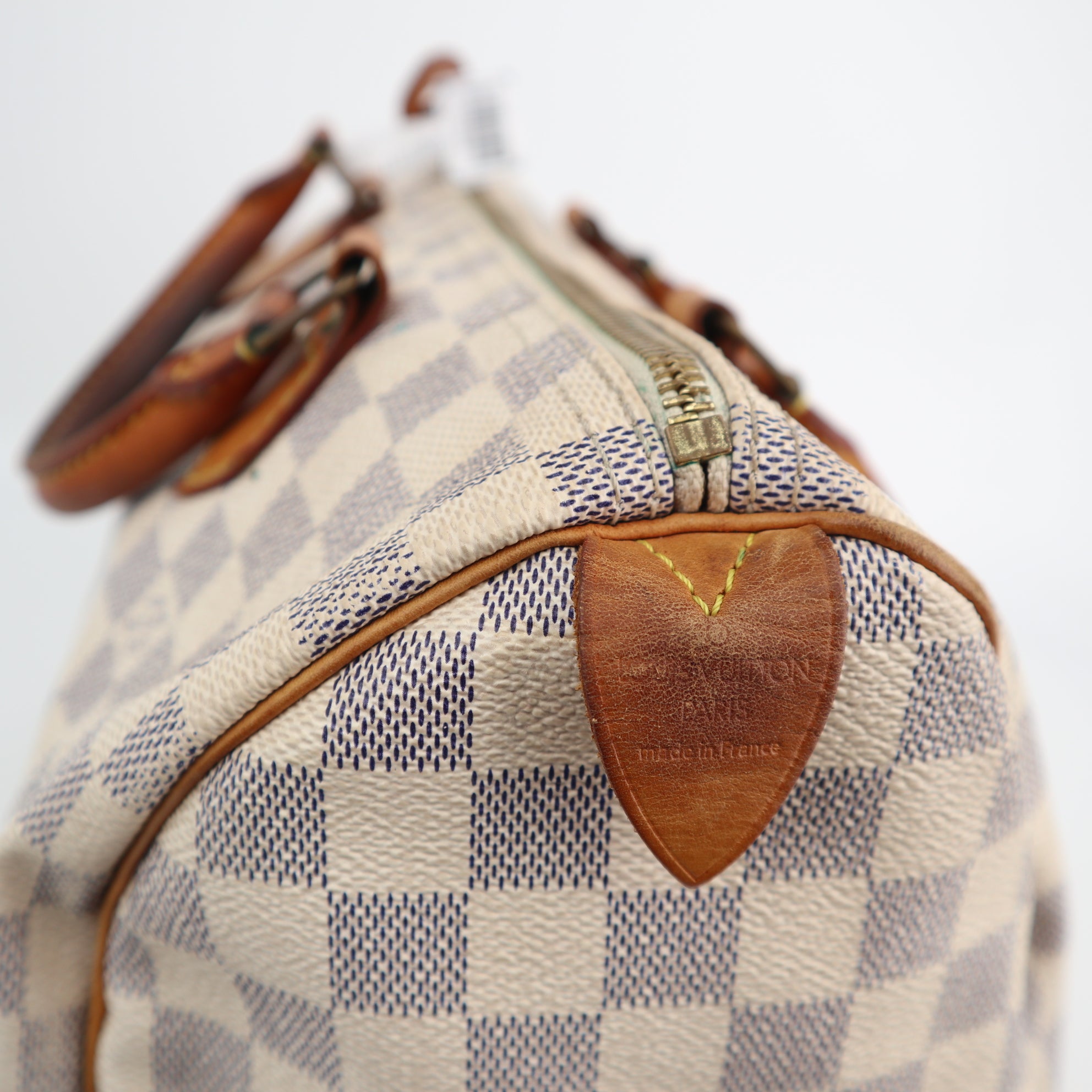 Louis Vuitton Damier Azur Canvas Speedy 30 Shoulder Bag C1594 | Pre-Owned Very Good Brown Damier Azur Canvas