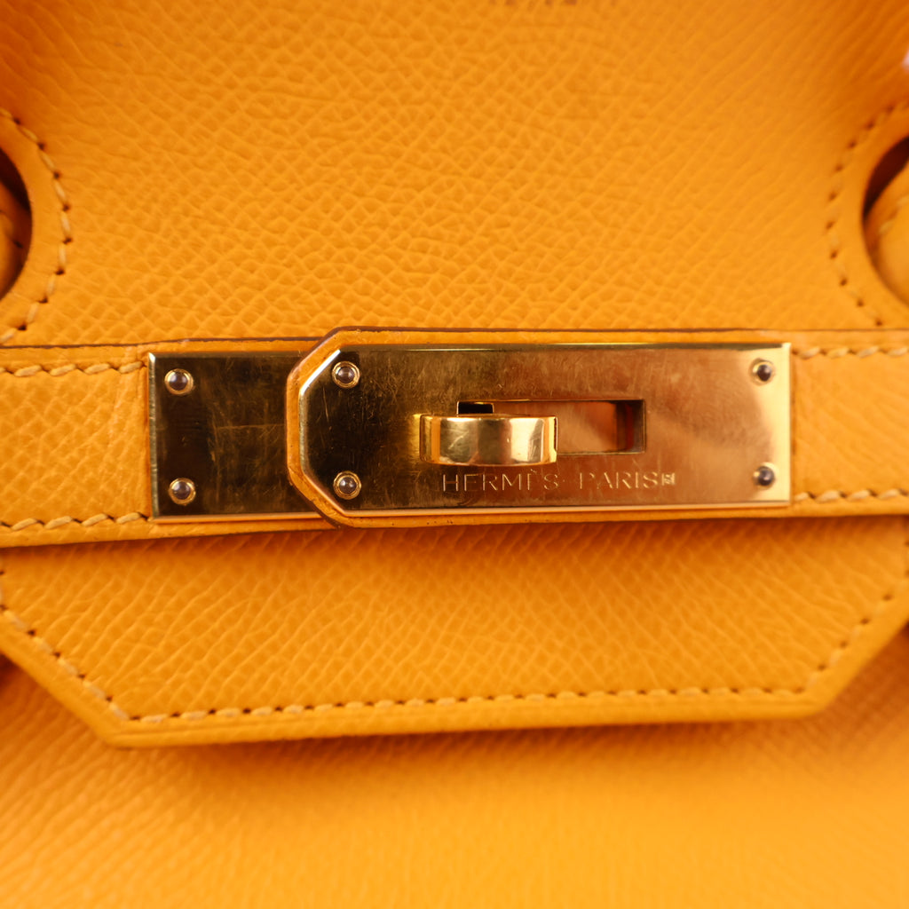 J3207 Hermes Top Handle Bag Birkin 35 | Pre-Owned Like New Soleil Yellow Epsom leather