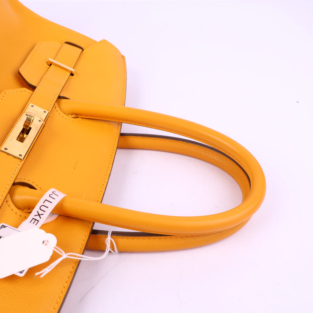 J3207 Hermes Top Handle Bag Birkin 35 | Pre-Owned Like New Soleil Yellow Epsom leather