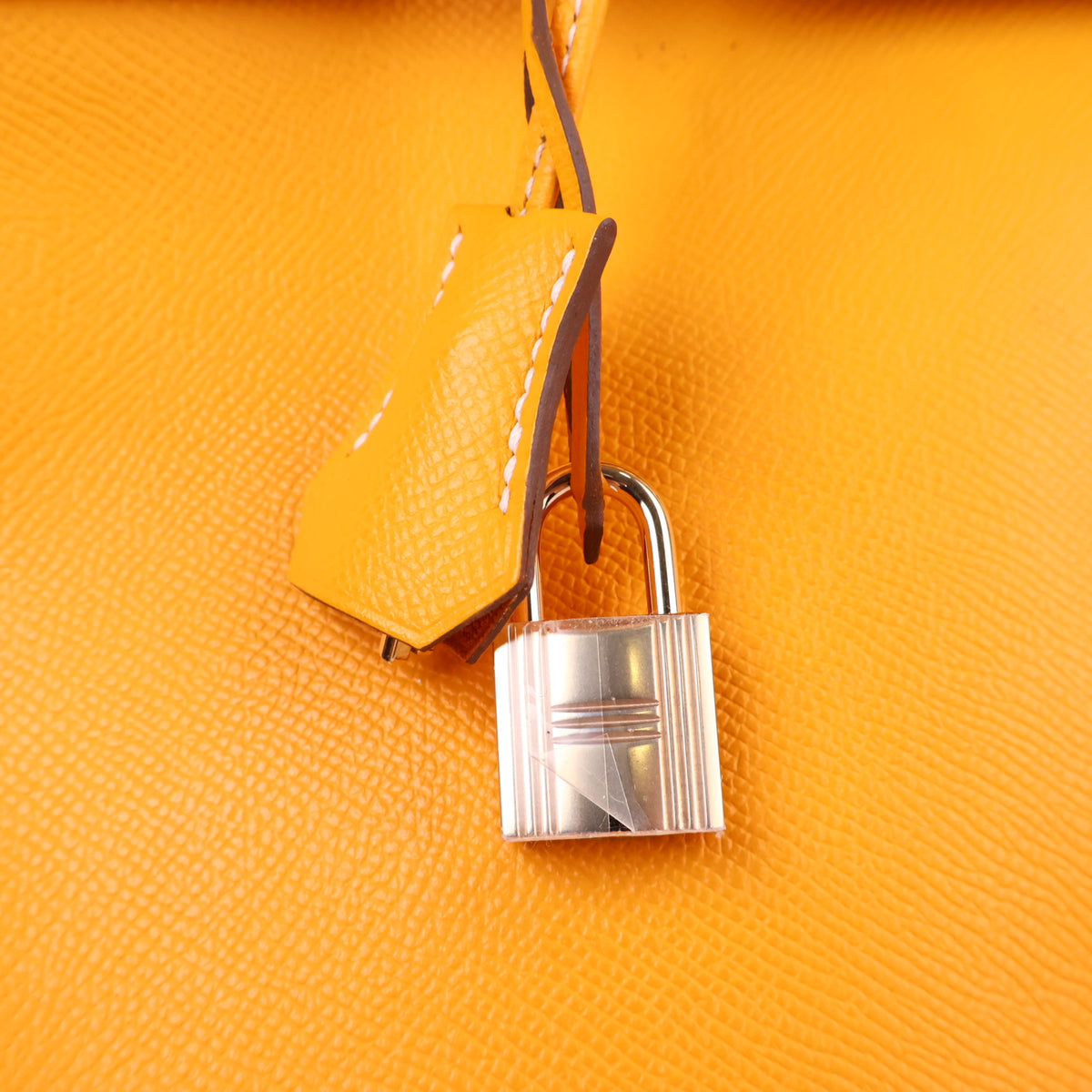 J3208 Hermes Top Handle Bag Birkin 35 | Pre-Owned Like New Soleil Yellow Leather Bicolor / Verso