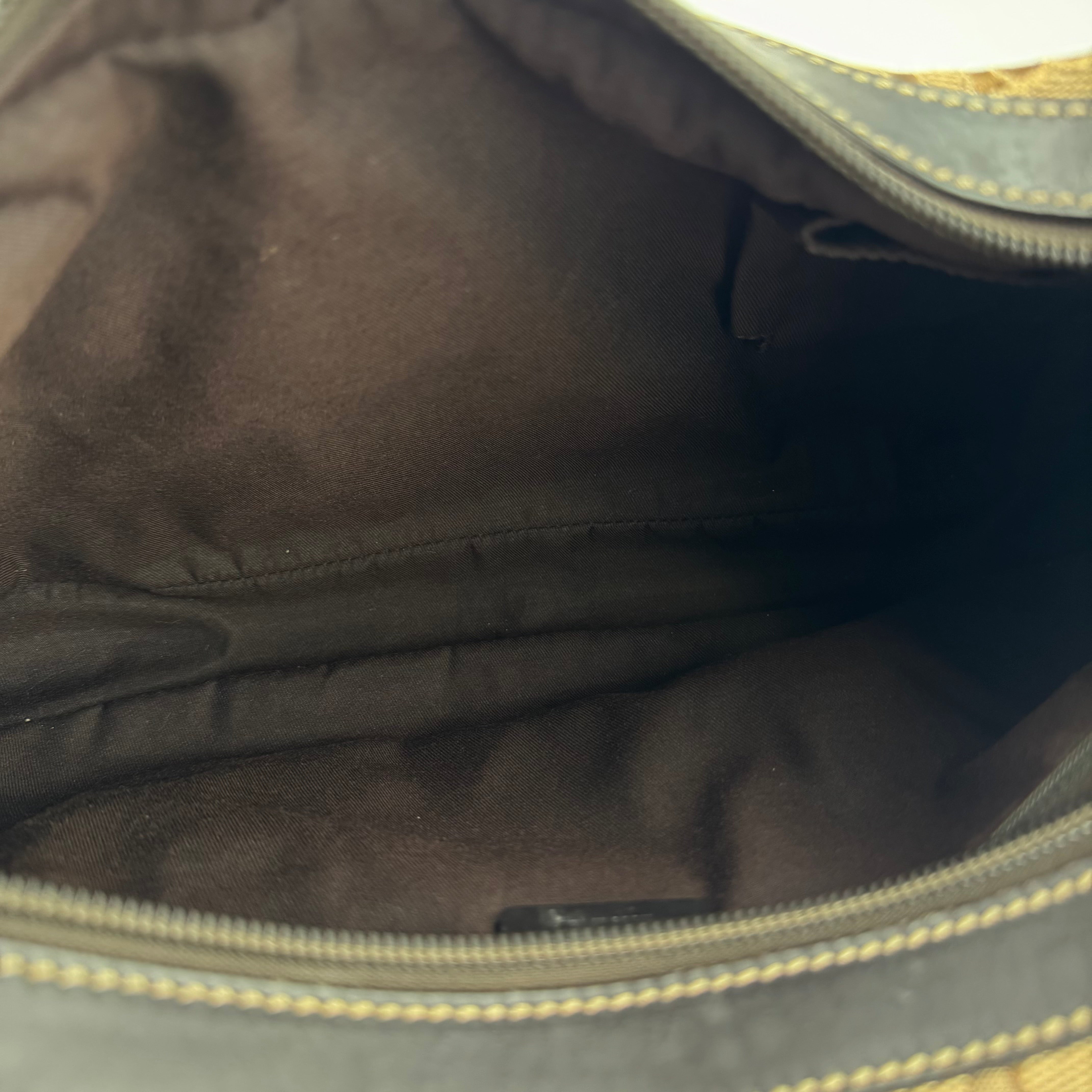 J1535 Gucci horsebit canvas hobo bag- Pre Owned