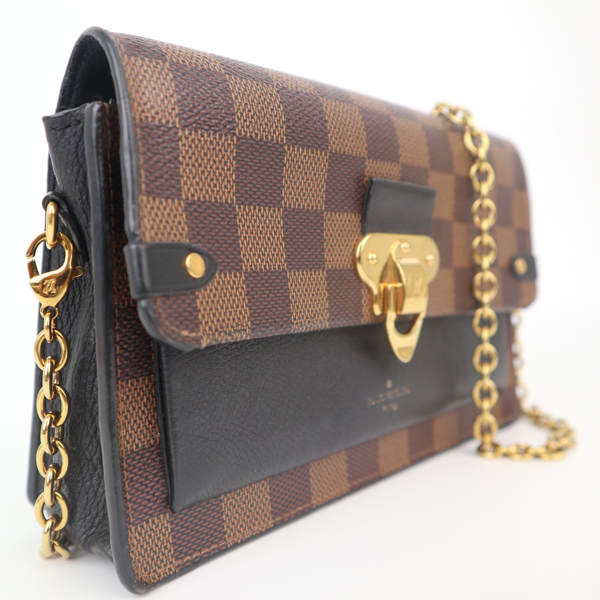 C1051 Louis Vuitton  Vavin Chain Wallet NM Damier with Leather crossbody bag-Pre Owned