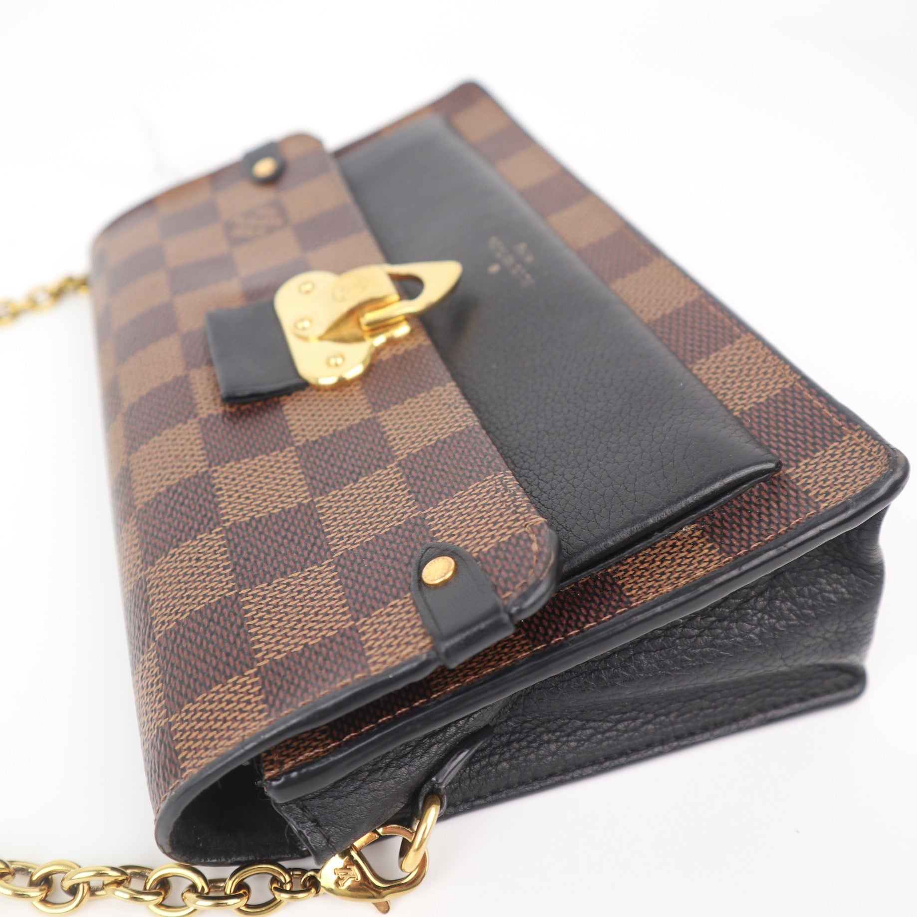 C1051 Louis Vuitton  Vavin Chain Wallet NM Damier with Leather crossbody bag-Pre Owned