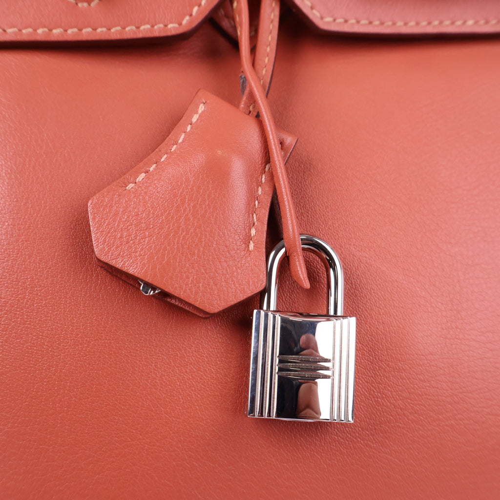 J3206 Hermes Top Handle Bag Birkin 30 | Pre-Owned Like New Lobster Pink Swift leather