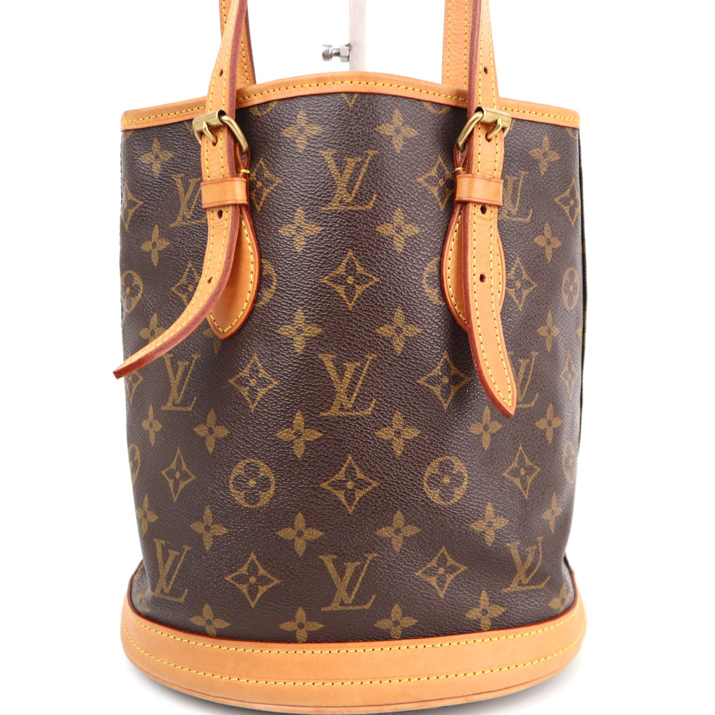 Louis Vuitton Monogram Canvas Petit Bucket Shoulder Bag C1598R | Pre-Owned Very Good Brown Monogram Canvas