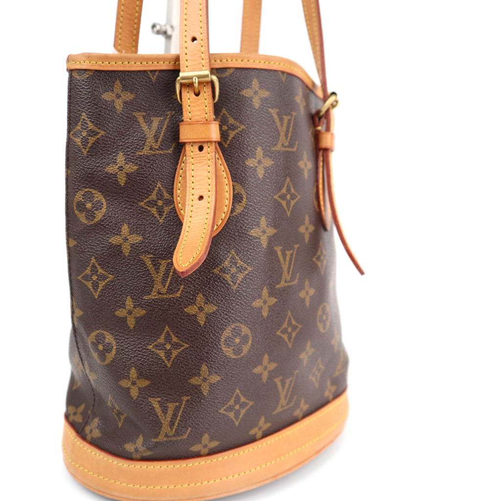 Louis Vuitton Monogram Canvas Petit Bucket Shoulder Bag C1598R | Pre-Owned Very Good Brown Monogram Canvas