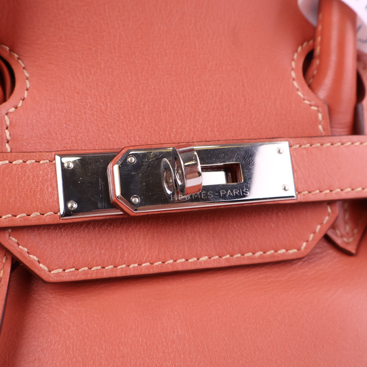 J3206 Hermes Top Handle Bag Birkin 30 | Pre-Owned Like New Lobster Pink Swift leather