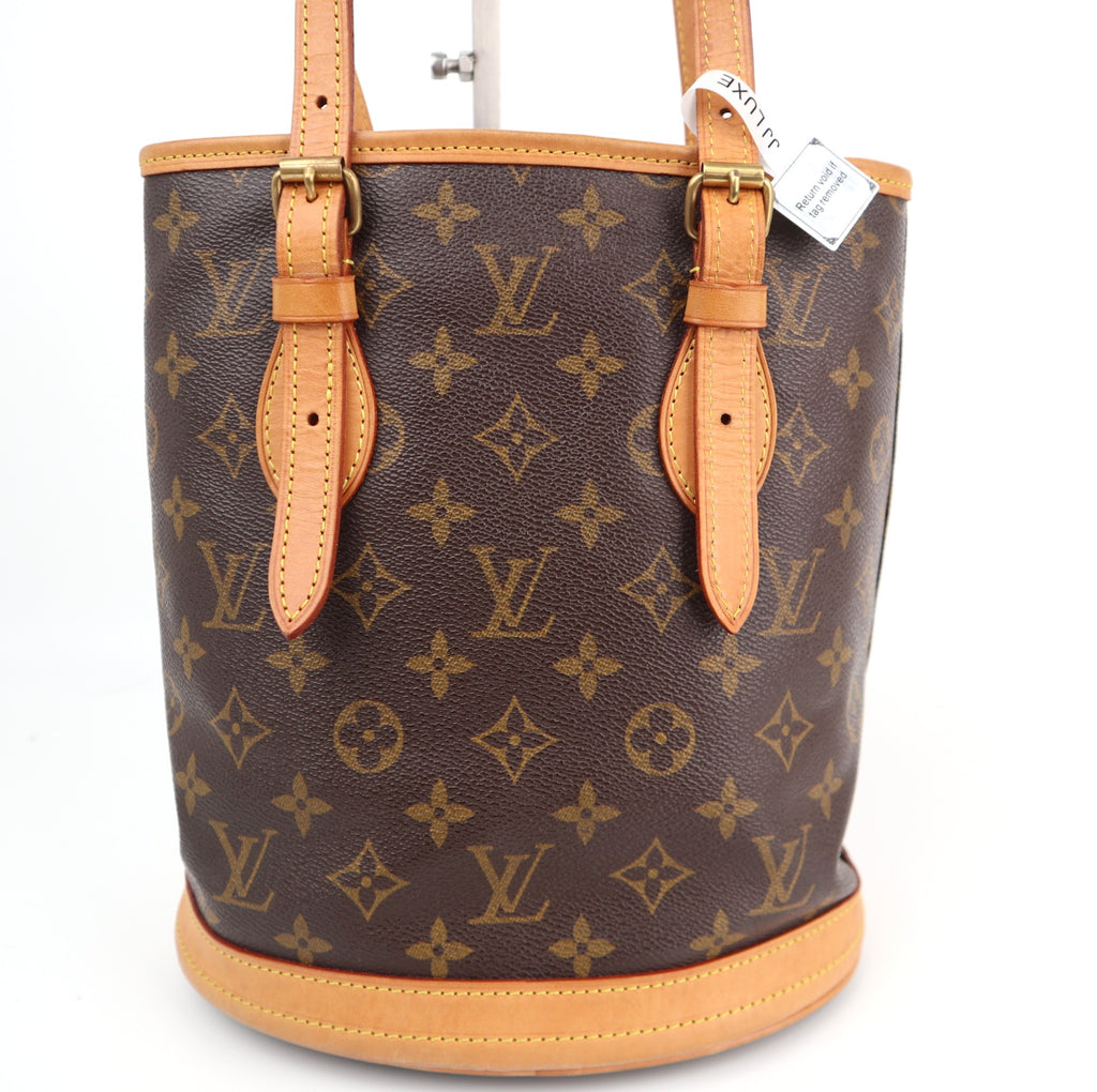Louis Vuitton Monogram Canvas Petit Bucket Shoulder Bag C1598R | Pre-Owned Very Good Brown Monogram Canvas