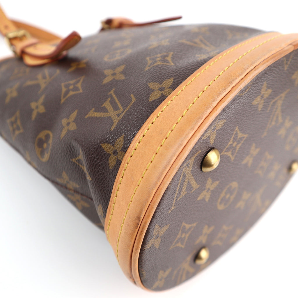 Louis Vuitton Monogram Canvas Petit Bucket Shoulder Bag C1598R | Pre-Owned Very Good Brown Monogram Canvas