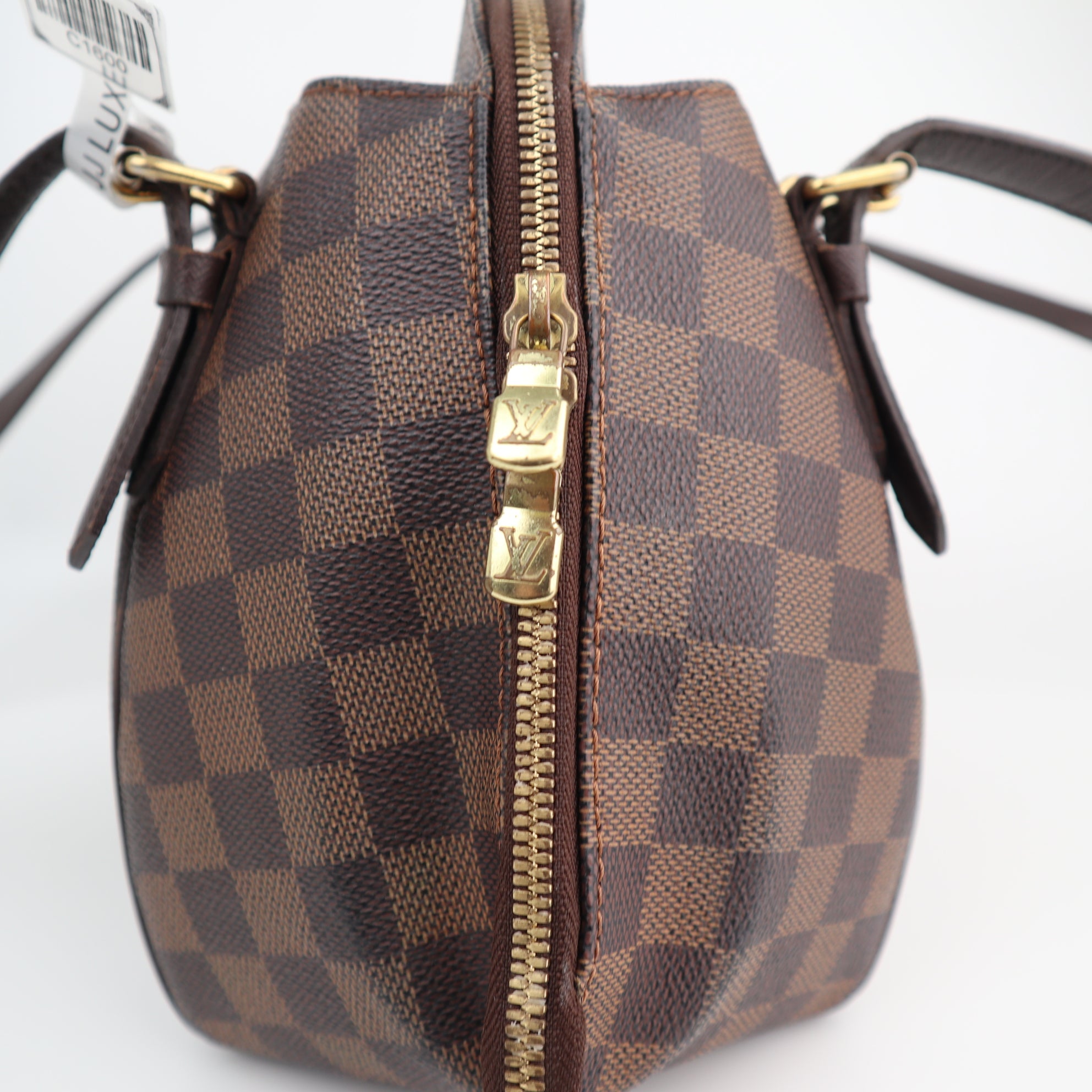Louis Vuitton Damier Ebene Belem MM Shoulder Bag C1600 | Pre-Owned Good Brown Damier Ebene Canvas