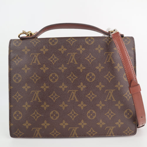 C2465 Louis Vuitton Top Handle Bag Monogram Canvas Monceau | Pre-Owned Very Good Brown Monogram Canvas