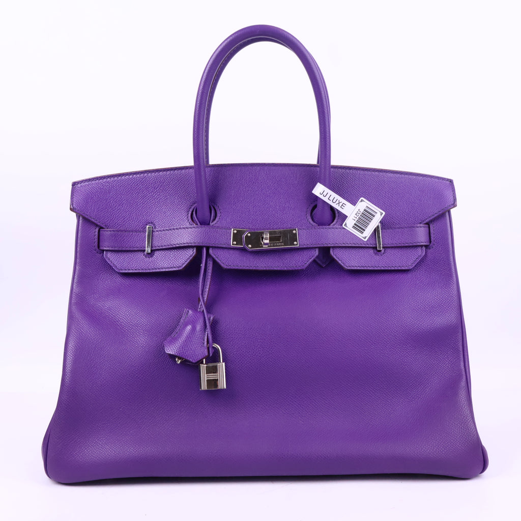 J3211 Hermes Top Handle Bag Birkin 35 | Pre-Owned Ultra Violet Epsom leather