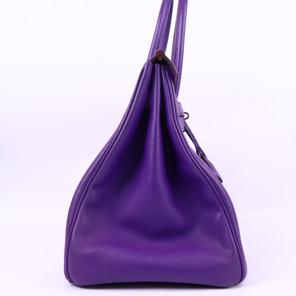 J3211 Hermes Top Handle Bag Birkin 35 | Pre-Owned Ultra Violet Epsom leather