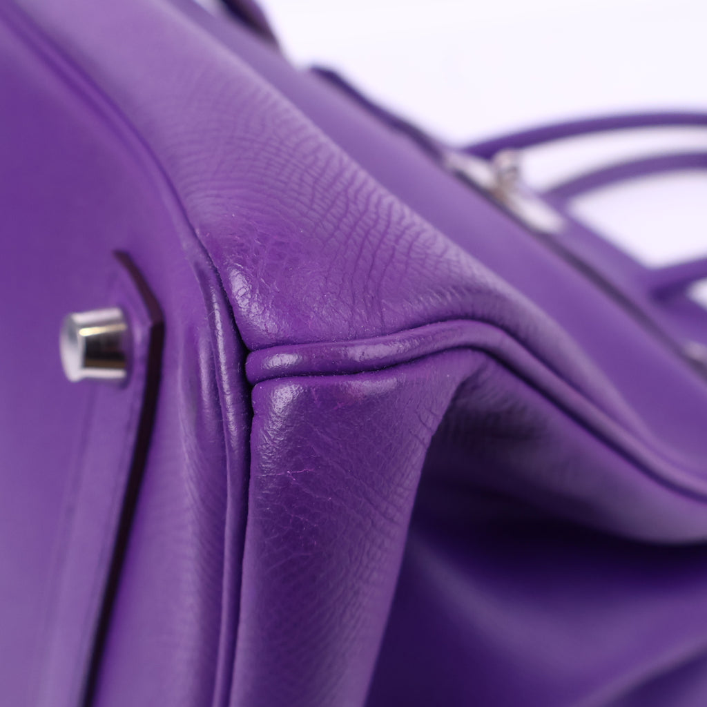 J3211 Hermes Top Handle Bag Birkin 35 | Pre-Owned Ultra Violet Epsom leather