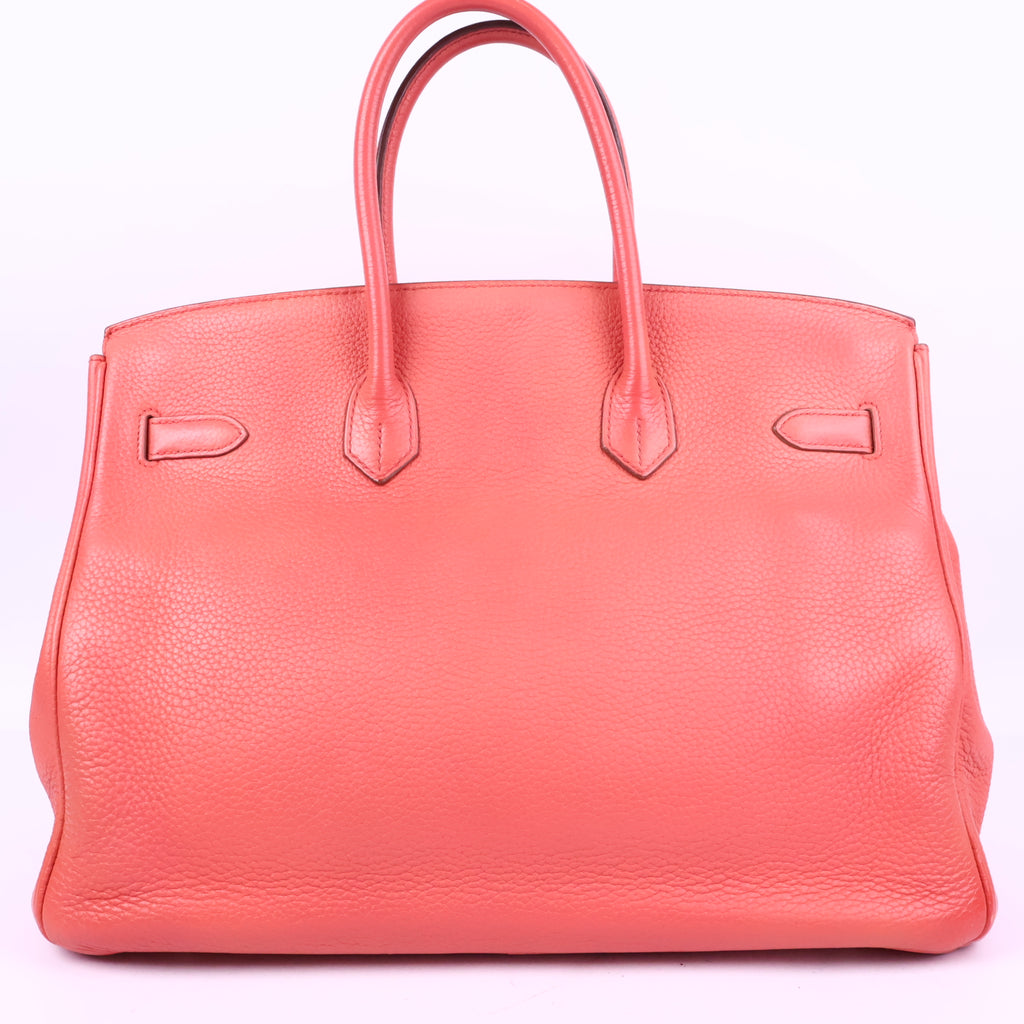 J3210 Hermes Top Handle Bag Birkin 35 | Pre-Owned Rose Lipstick Togo leather