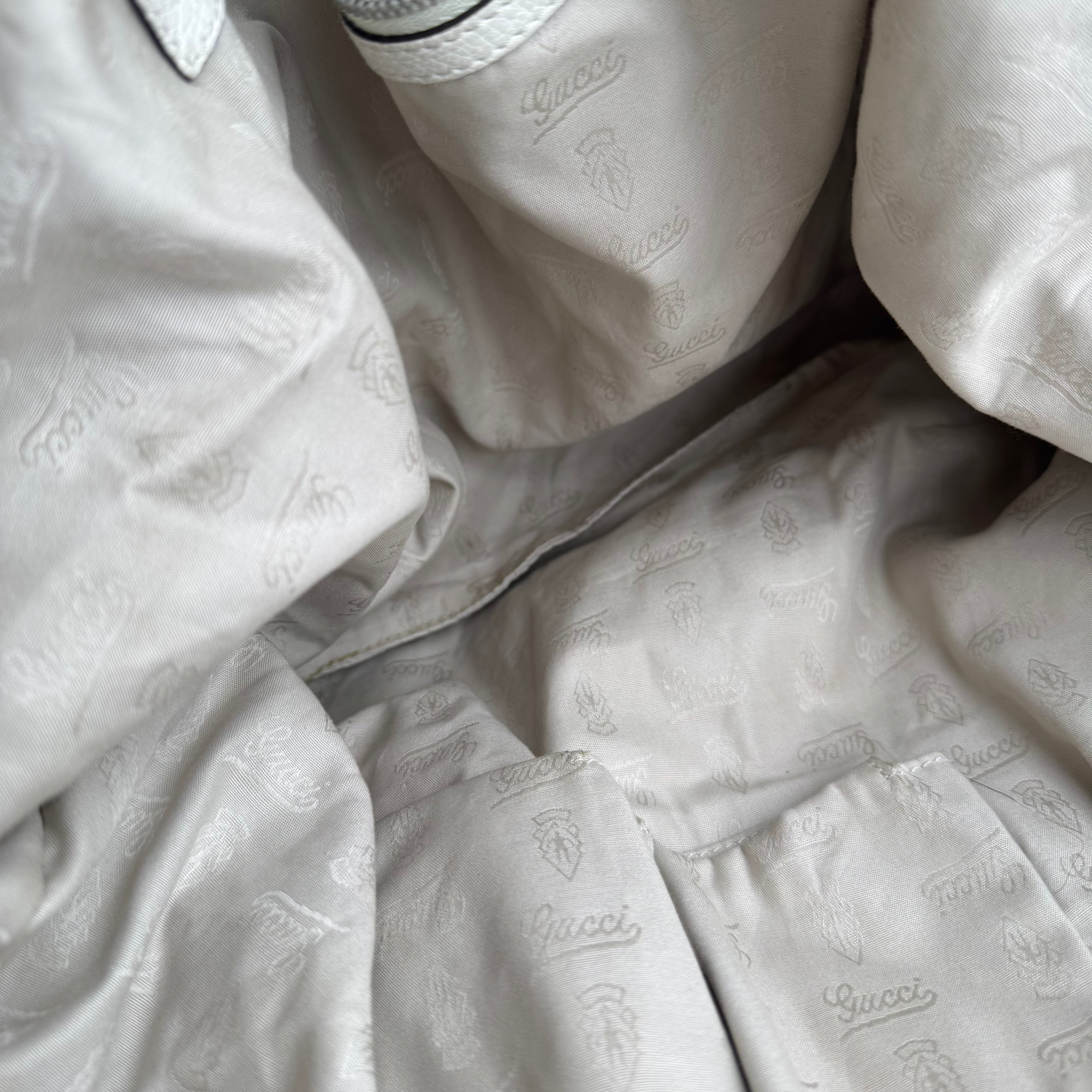 J1467 Gucci GG Monogram Bamboo Bar Shoulder Bag- Pre Owned