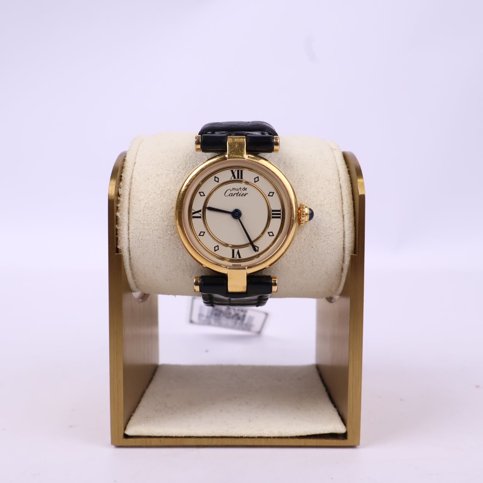 J1075 Cartier Watch Must de Vendome Quartz | Pre-Owned Metallic Leather/Plain