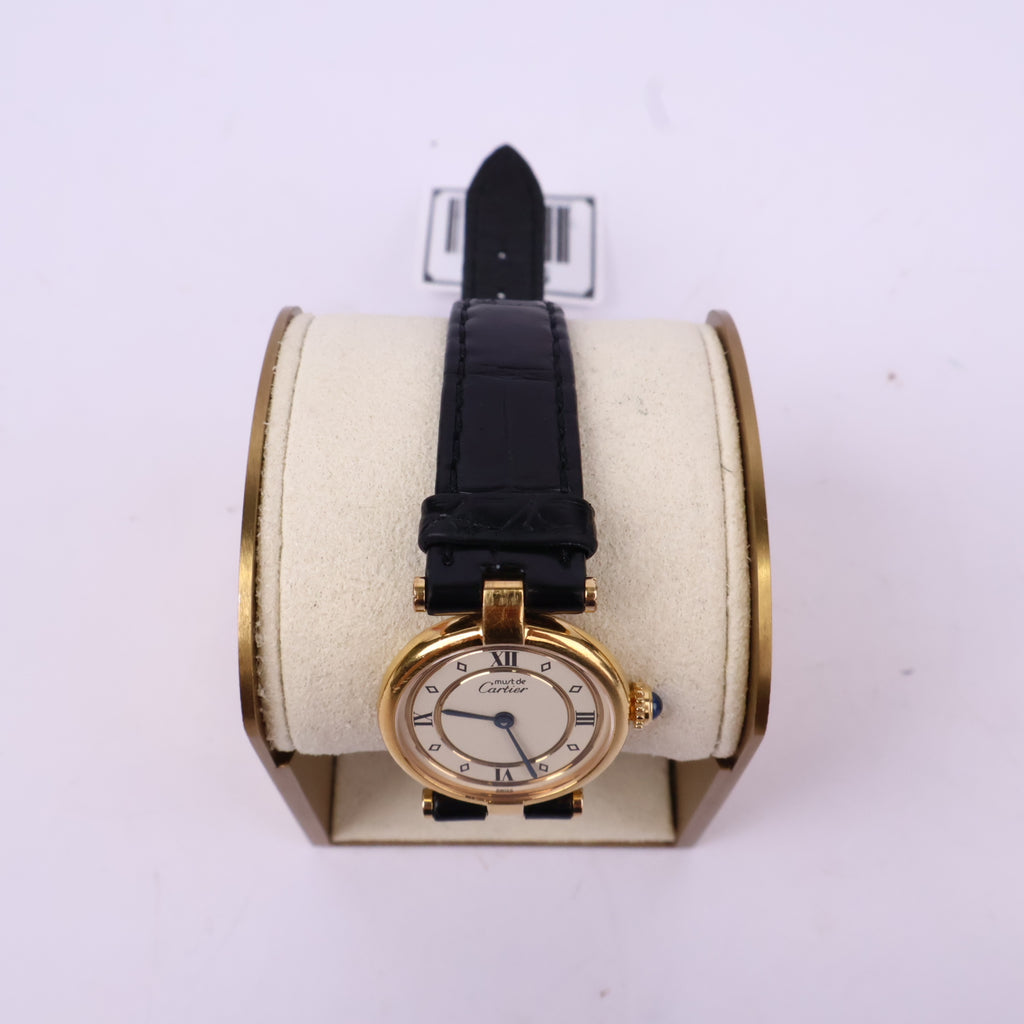 J1075 Cartier Watch Must de Vendome Quartz | Pre-Owned Metallic Leather/Plain