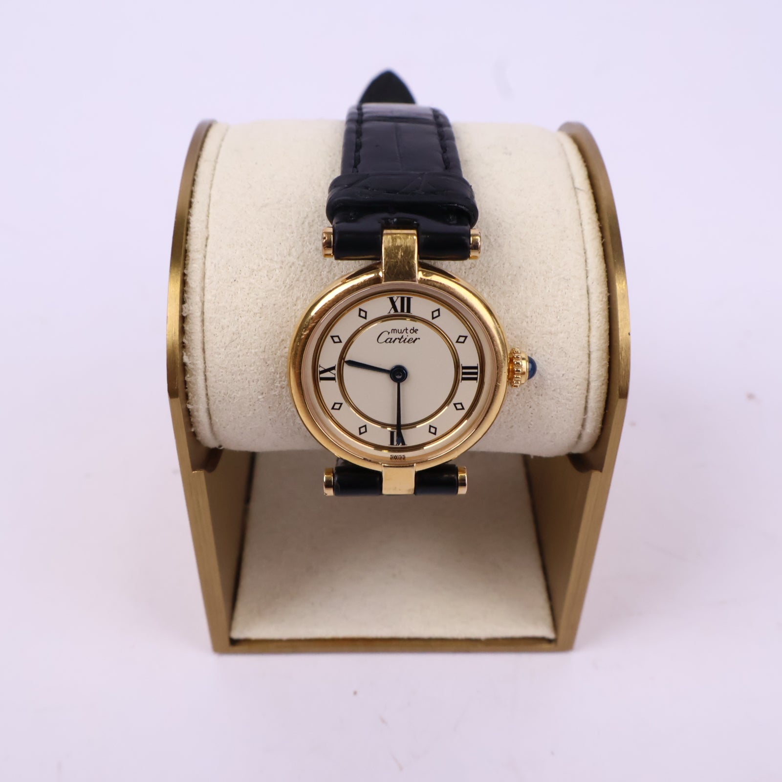 J1075 Cartier Watch Must de Vendome Quartz | Pre-Owned Metallic Leather/Plain