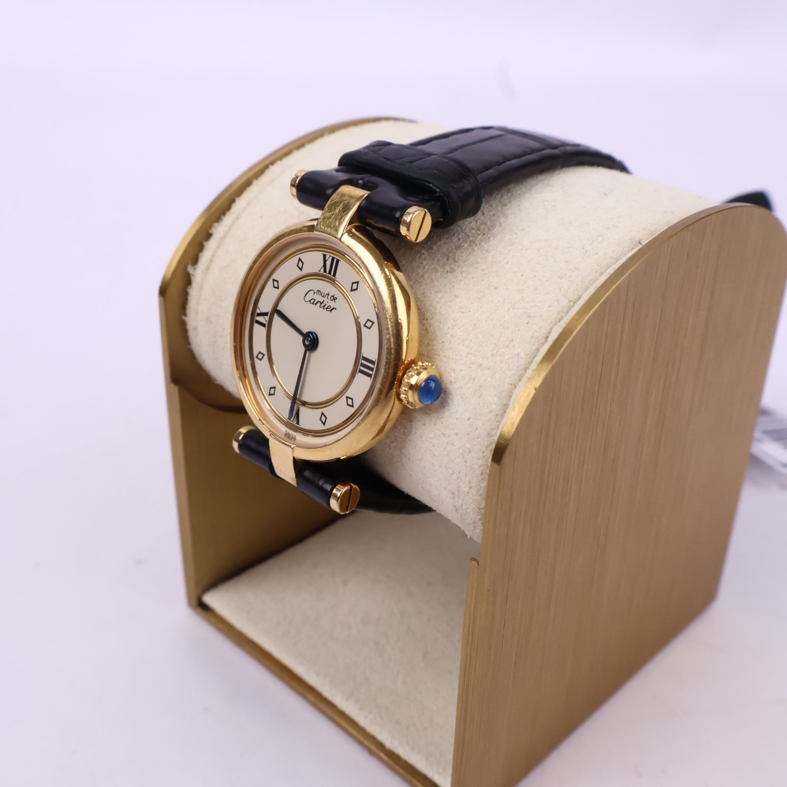 J1075 Cartier Watch Must de Vendome Quartz | Pre-Owned Metallic Leather/Plain