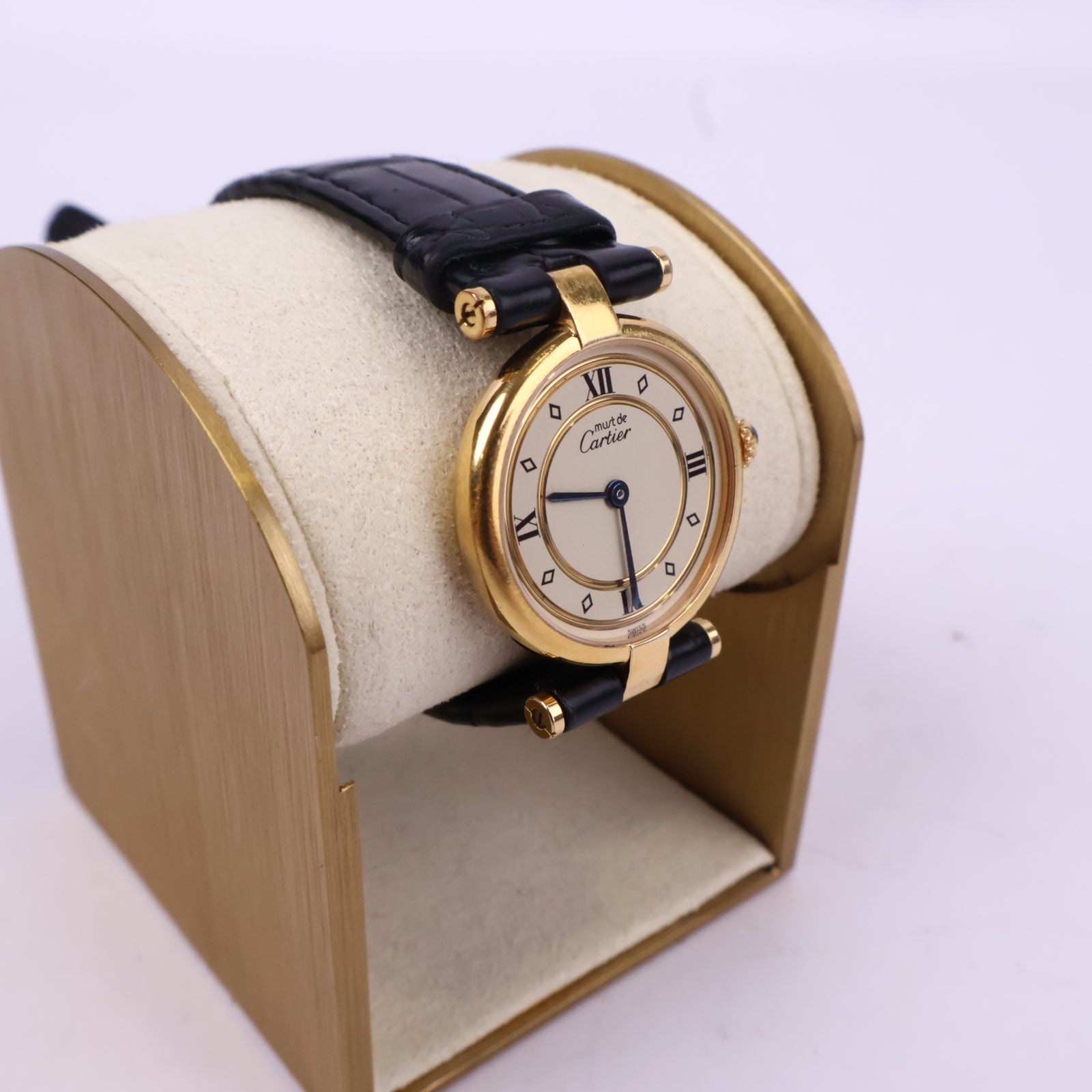 J1075 Cartier Watch Must de Vendome Quartz | Pre-Owned Metallic Leather/Plain