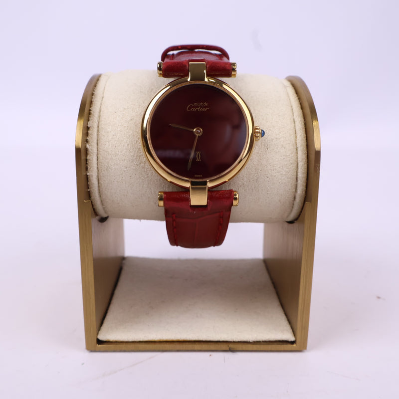 J1074 Cartier Watch Must De Cartier Vendome w/Papers | Pre-Owned Metallic Leather/Plain