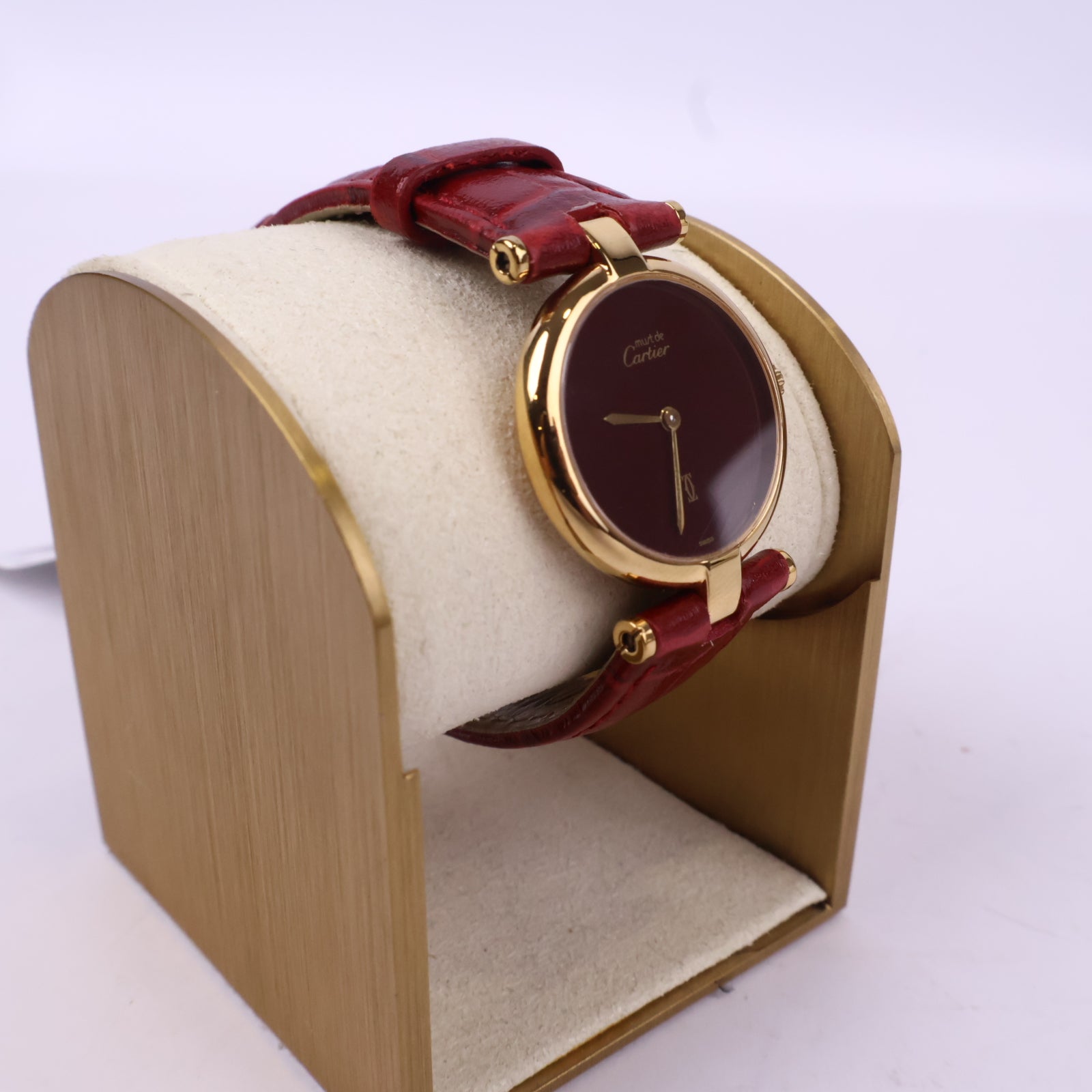 J1074 Cartier Watch Must De Cartier Vendome w/Papers | Pre-Owned Metallic Leather/Plain