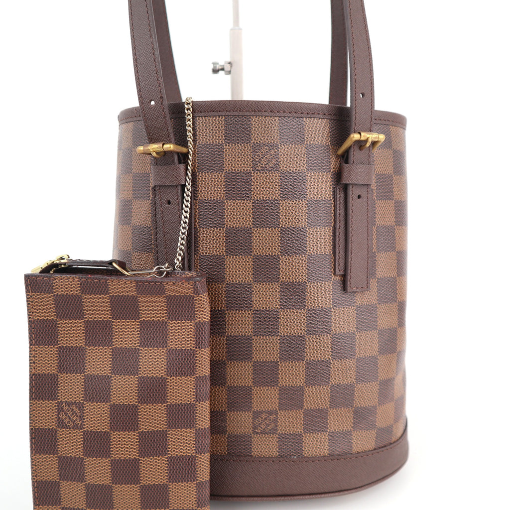 C2472R Louis Vuitton Bucket Bag Damier Ebene Marais Bucket | Pre-Owned Very Good Brown Damier Ebene Canvas