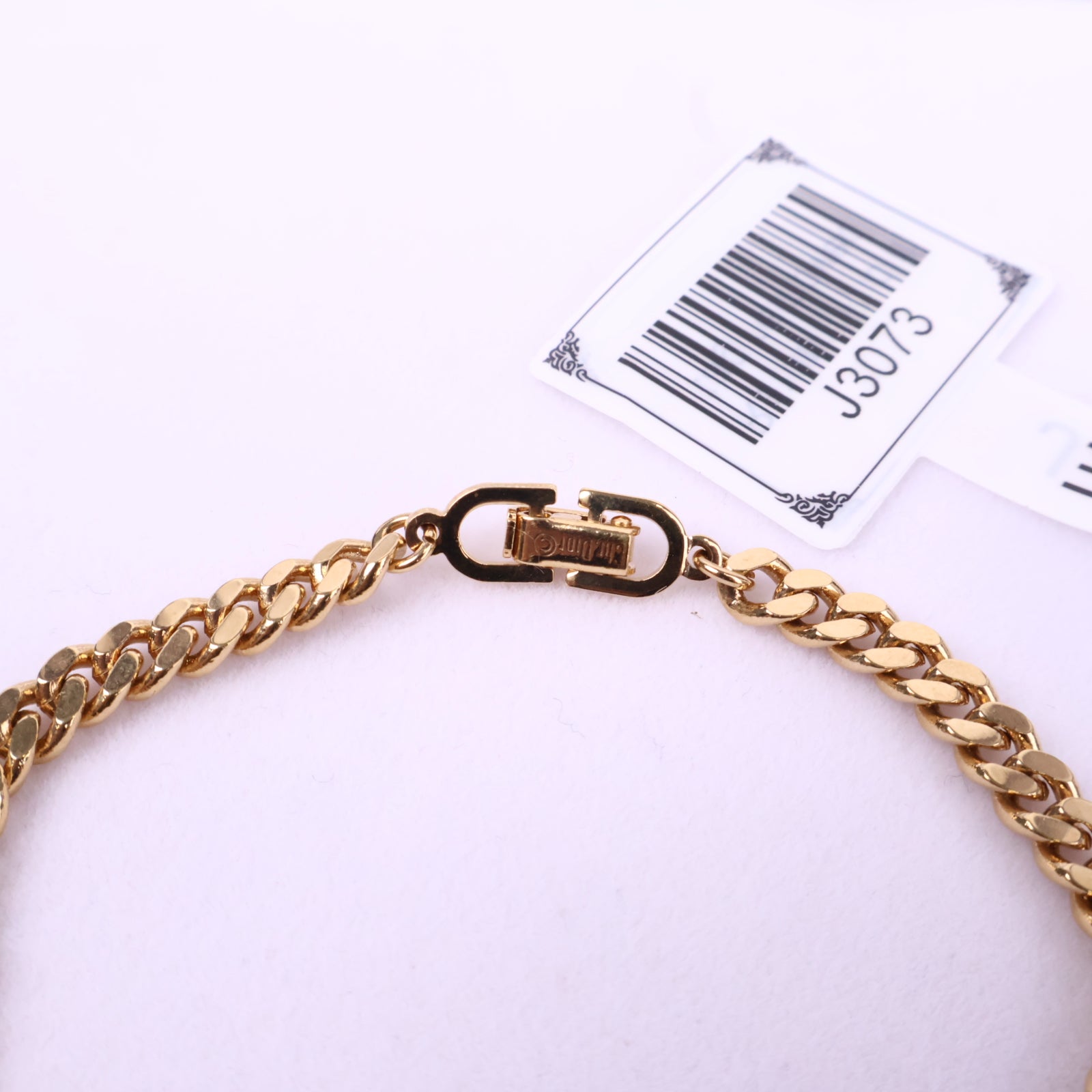 J3073 Christian Dior Bracelet CD Bracelet Bangle Authentic Logo Rhinestone | Pre-Owned Metallic Rhinestone/Plain