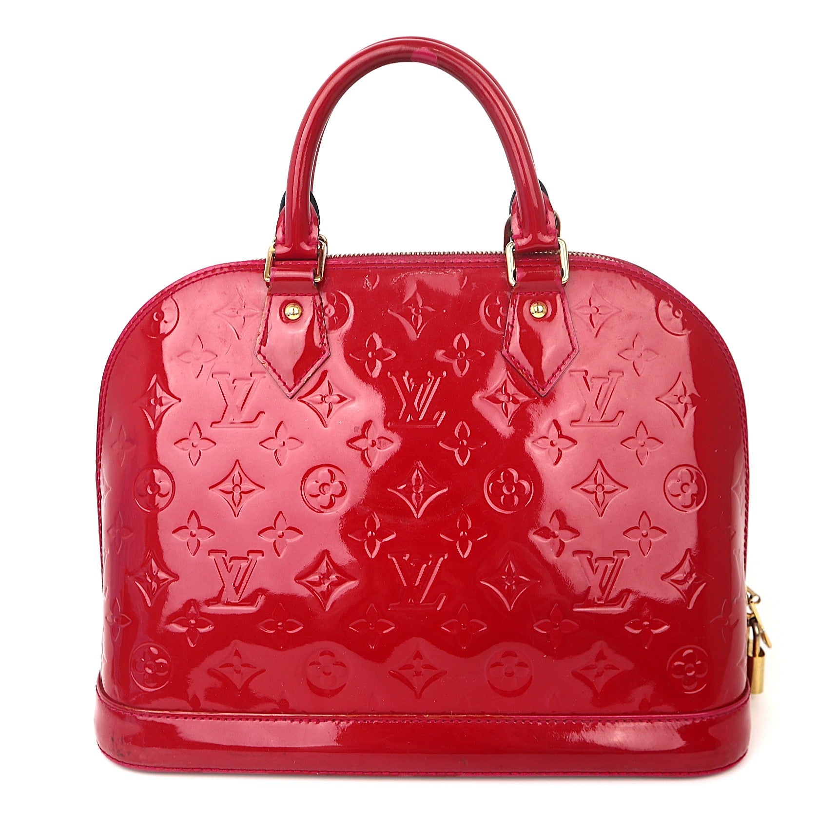 C1053 Louis Vuitton Monogram Vernis Alma PM  Red-Pre Owned