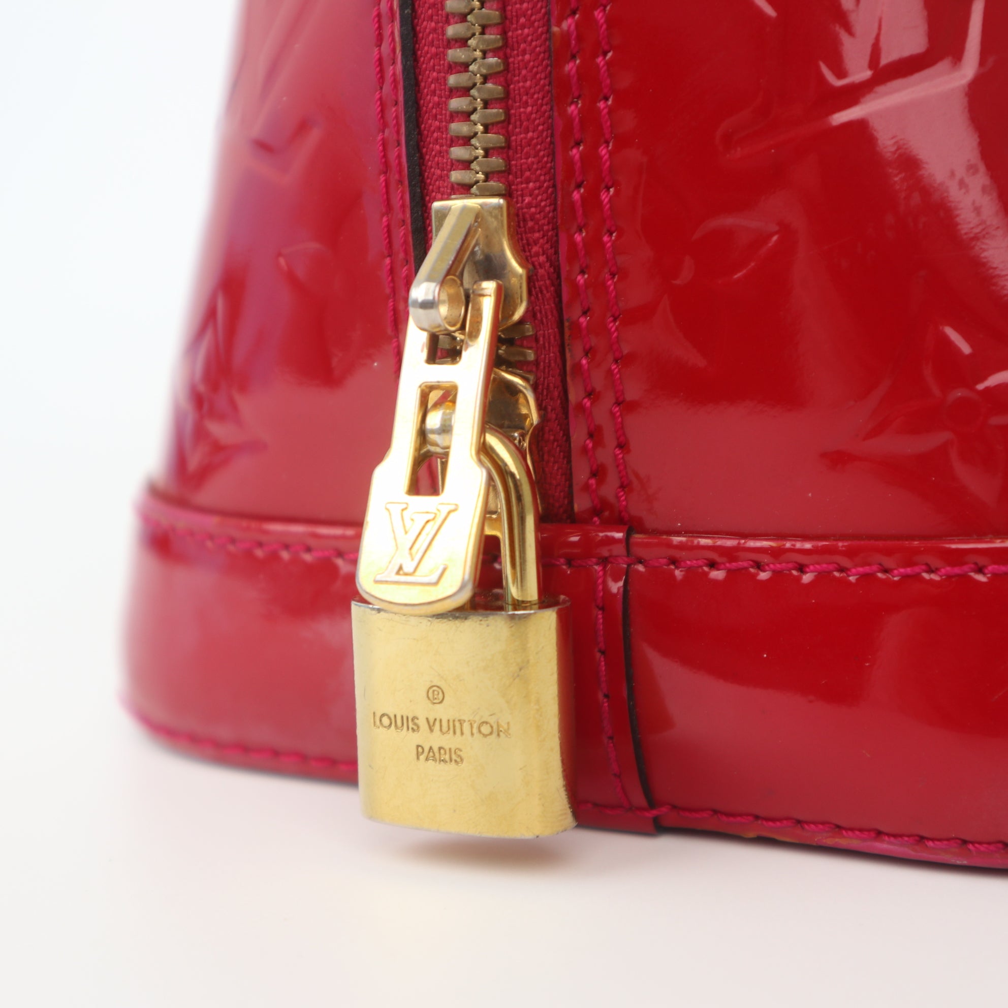 C1053 Louis Vuitton Monogram Vernis Alma PM  Red-Pre Owned